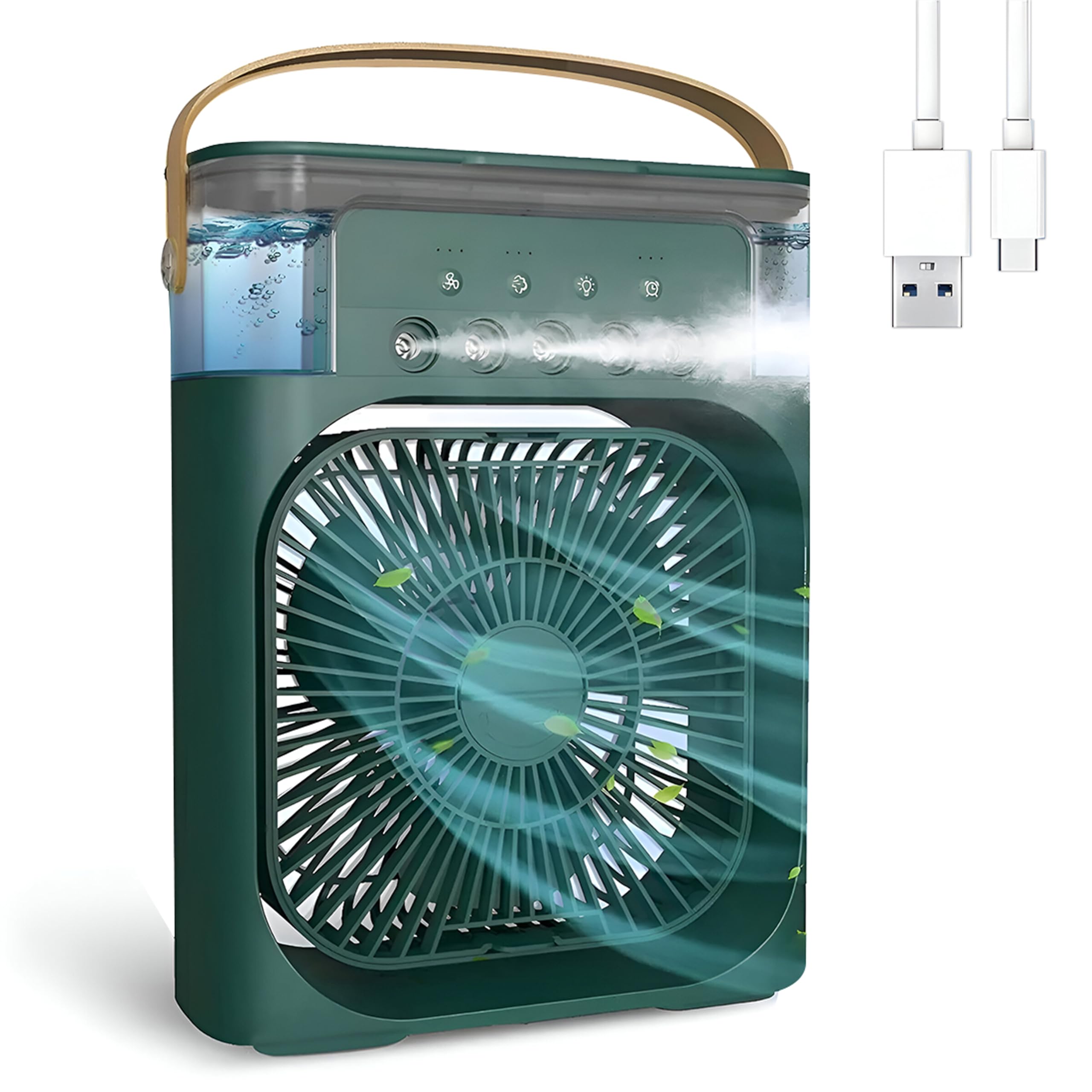 OBEROI'S TRADERS 1 YEAR REPLACEMENT WARRANTY Mini Cooler Fan for Room, Kitchen, Home & Office Desk | USB Cable, 3 Wind Speed Mode With Cooling Misting Fan