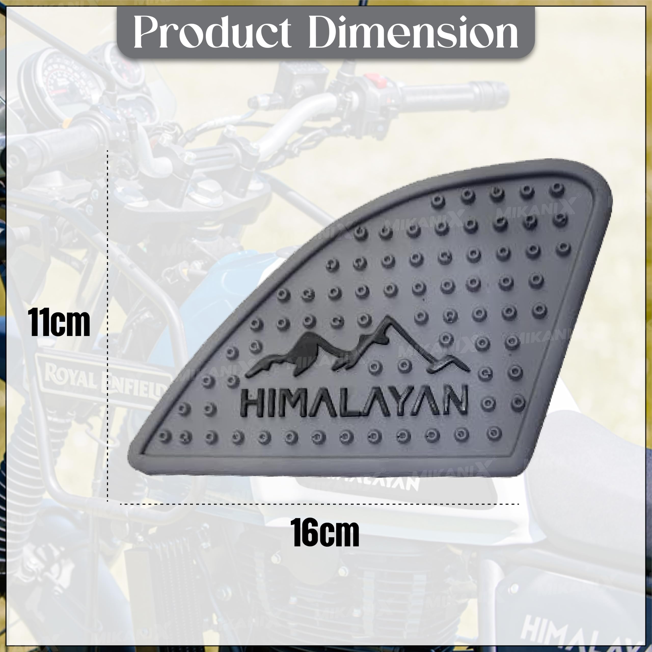 MIKANIX Anti Slip Silicone Tank Pad/Thai Pad Waterproof Sticker for Royal Enfield Himalayan