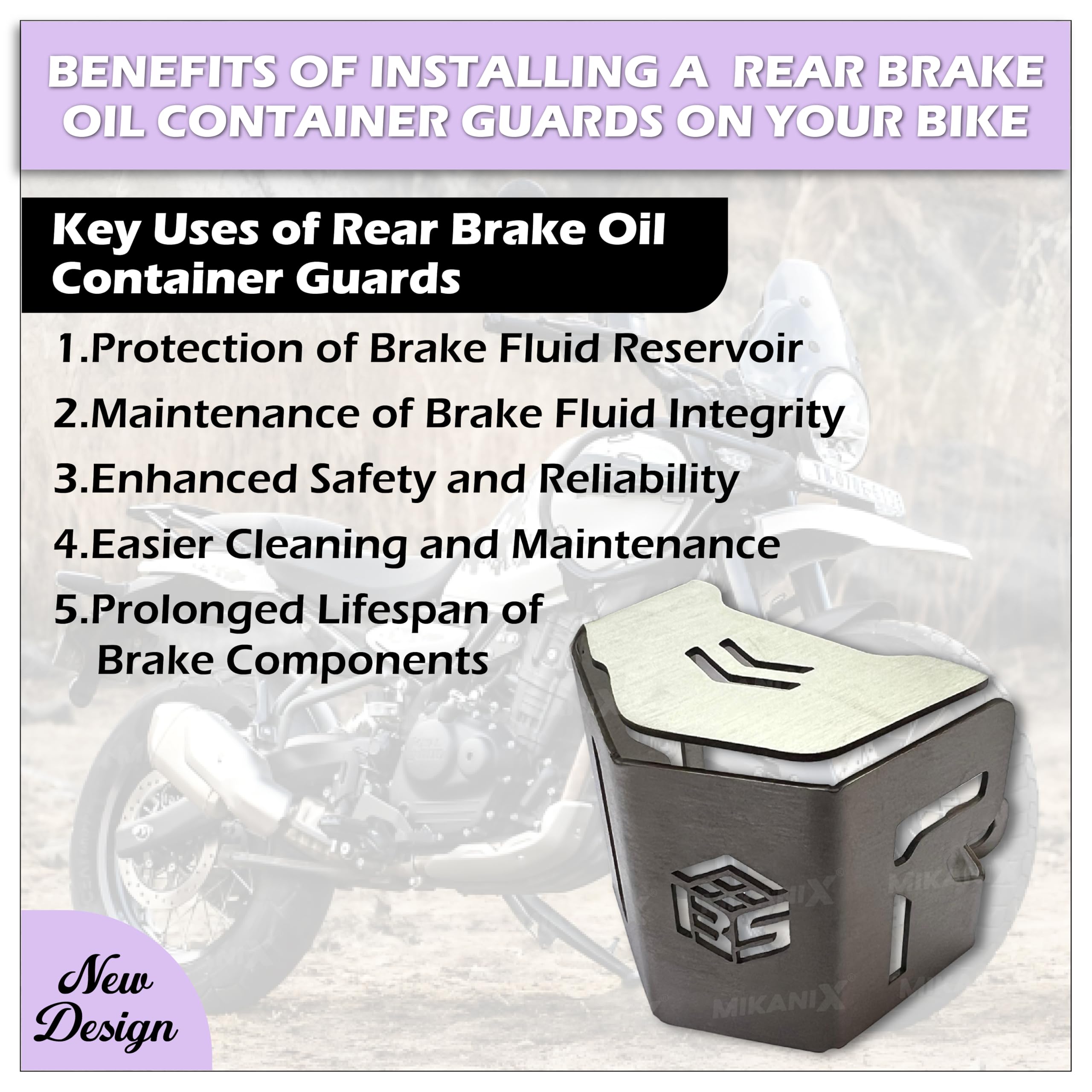 OBEROI'S TRADERS Rear Brake Oil Container Guard | Fluid Reservoir Cap Compatible With Royal Enfield Himalayan 450
