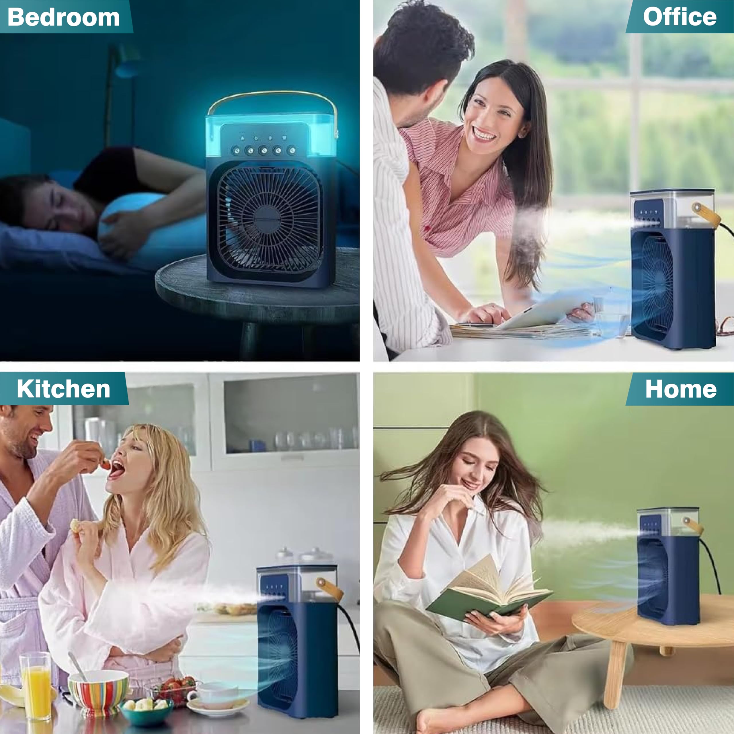 OBEROI'S TRADERS 1 YEAR REPLACEMENT WARRANTY Mini Cooler Fan for Room, Kitchen, Home & Office Desk | USB Cable, 3 Wind Speed Mode With Cooling Misting Fan