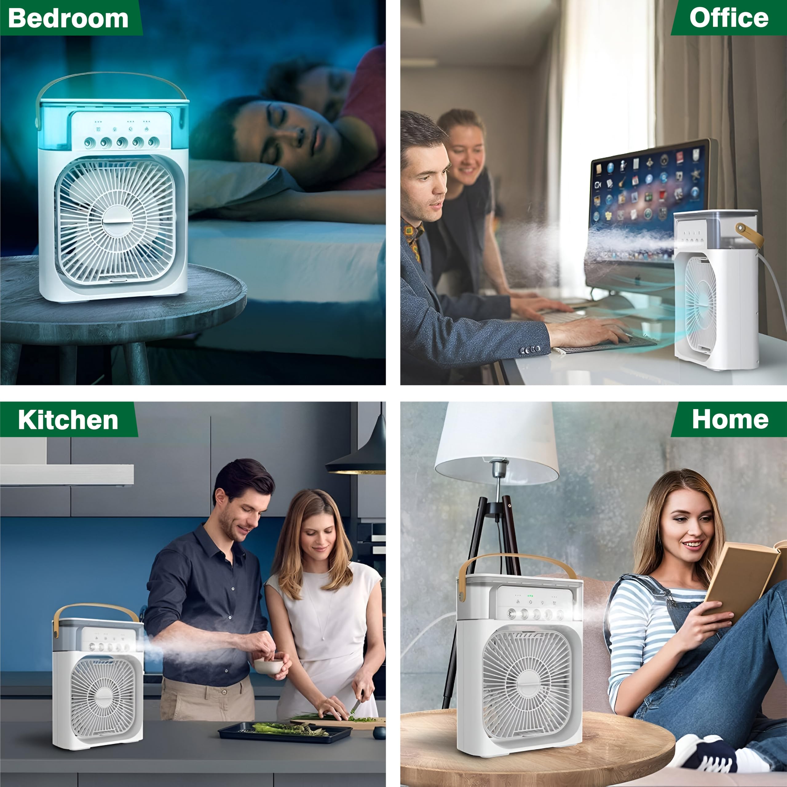 OBEROI'S TRADERS 1 YEAR REPLACEMENT WARRANTY Mini Cooler Fan for Room, Kitchen, Home & Office Desk | USB Cable, 3 Wind Speed Mode With Cooling Misting Fan