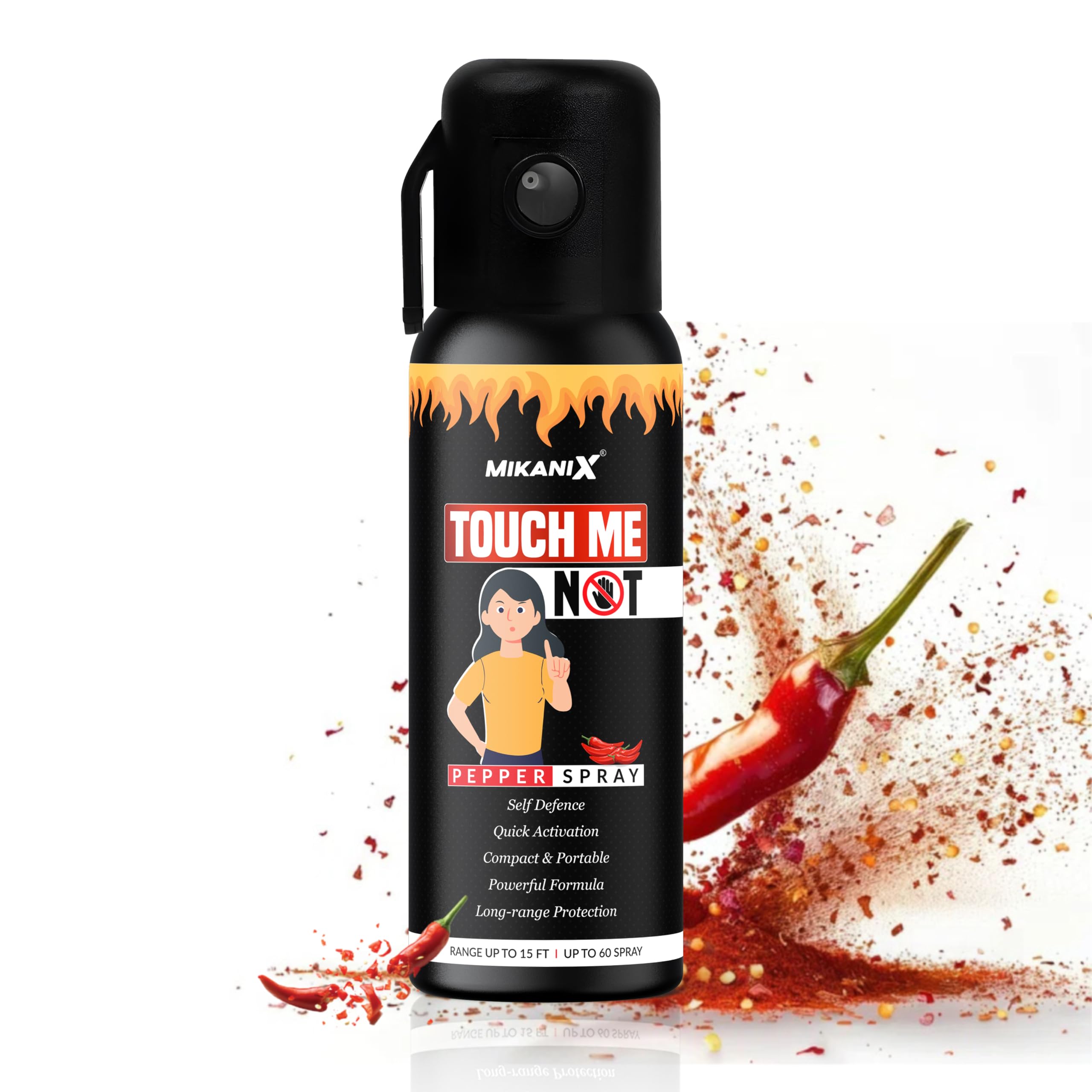 MIKANIX Touch Me Not Self Defence Pepper Spray | Personal Defense Equipment for Women Safety Combo Each