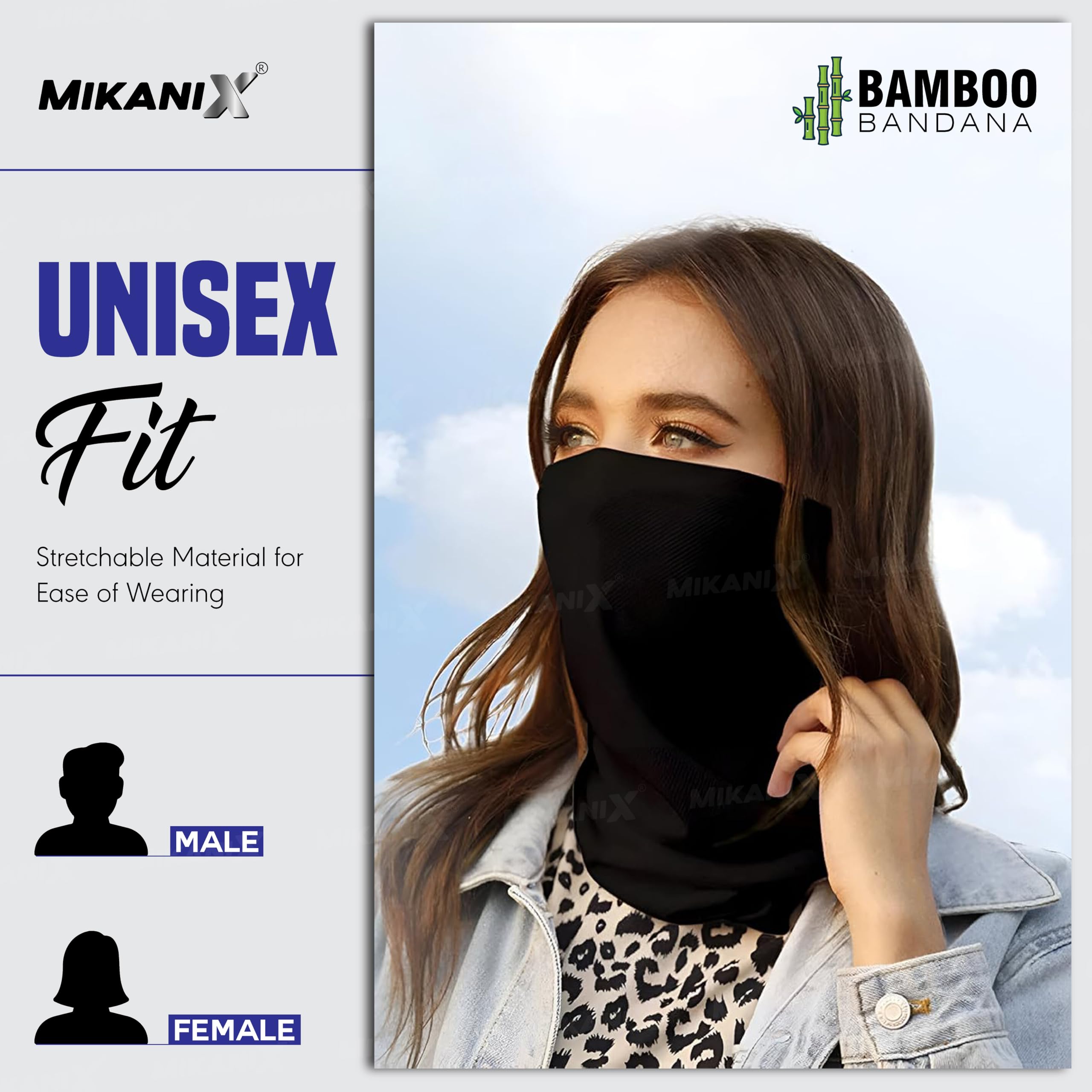 OBEROI'S TRADERS Unisex Bamboo Bandana | Face Mask | Head Wrap | Neck Scarf | Super Soft, Odour-free & Breathable Multipurpose Use Head, Face, Neck Cover Mask for Men and Women