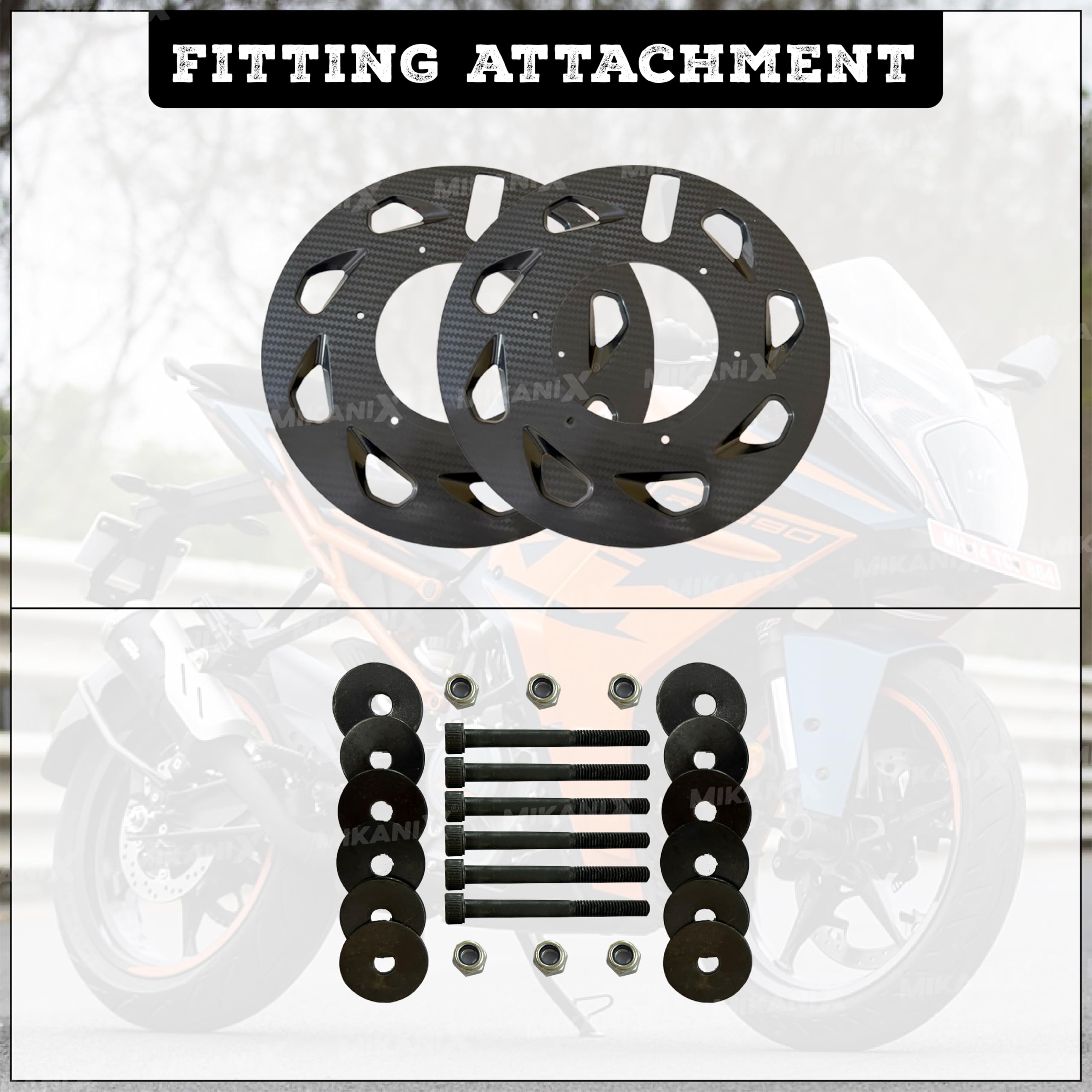 OBEROI'S TRADERS Carbon Finish Front/Rear Pro Disc Wheel Cover | Alloy Hubcap Cover 17 Inch Bike Fairing Kit Compatible with KTM RC 125/200 / 250/390 / 1190