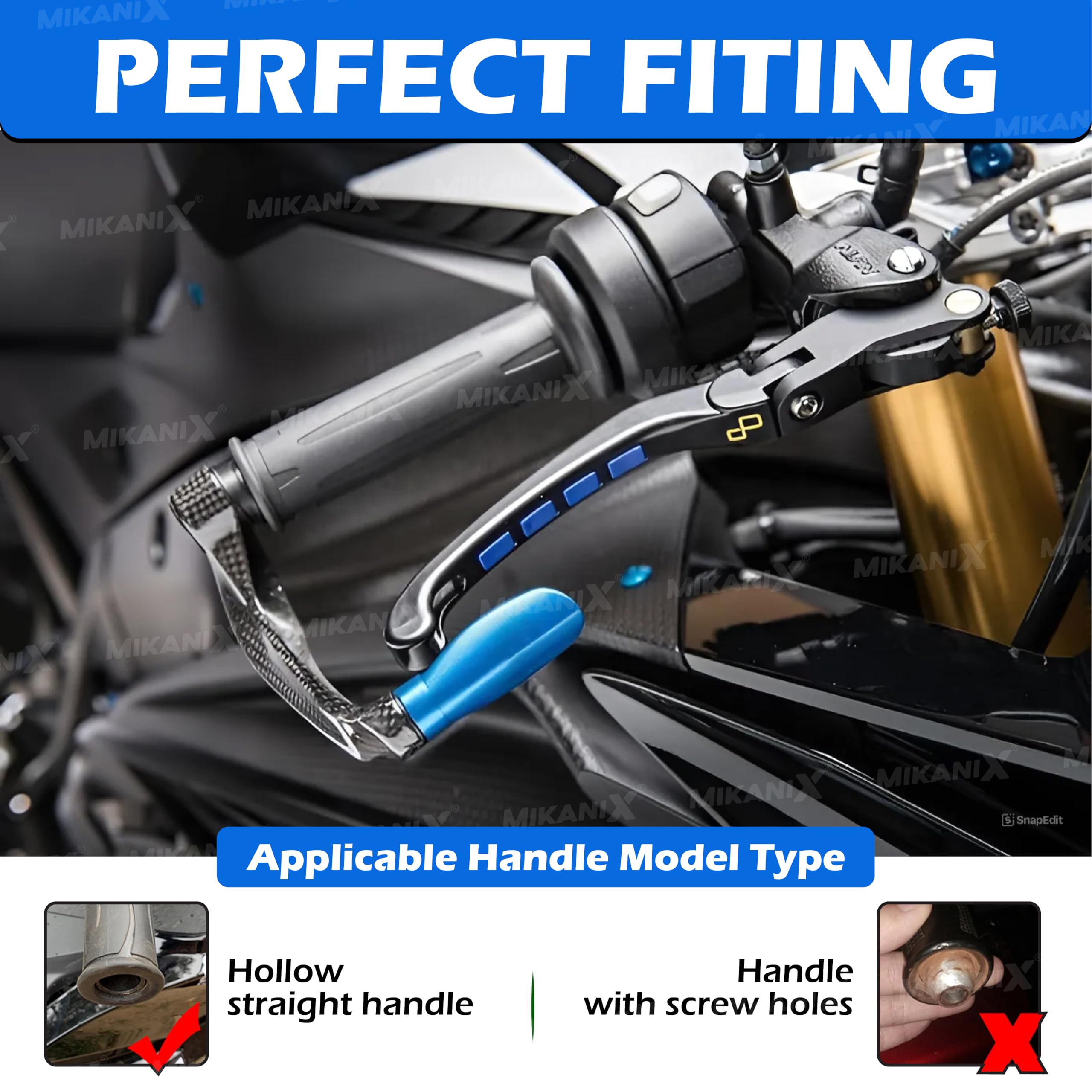 OBEROI'S TRADERS Carbon Finish CNC Aluminum Universal Motorcycle Lever Guard | Handle Bar End Brake Clutch Lever Protective Guards | Hand Guards for All Bikes