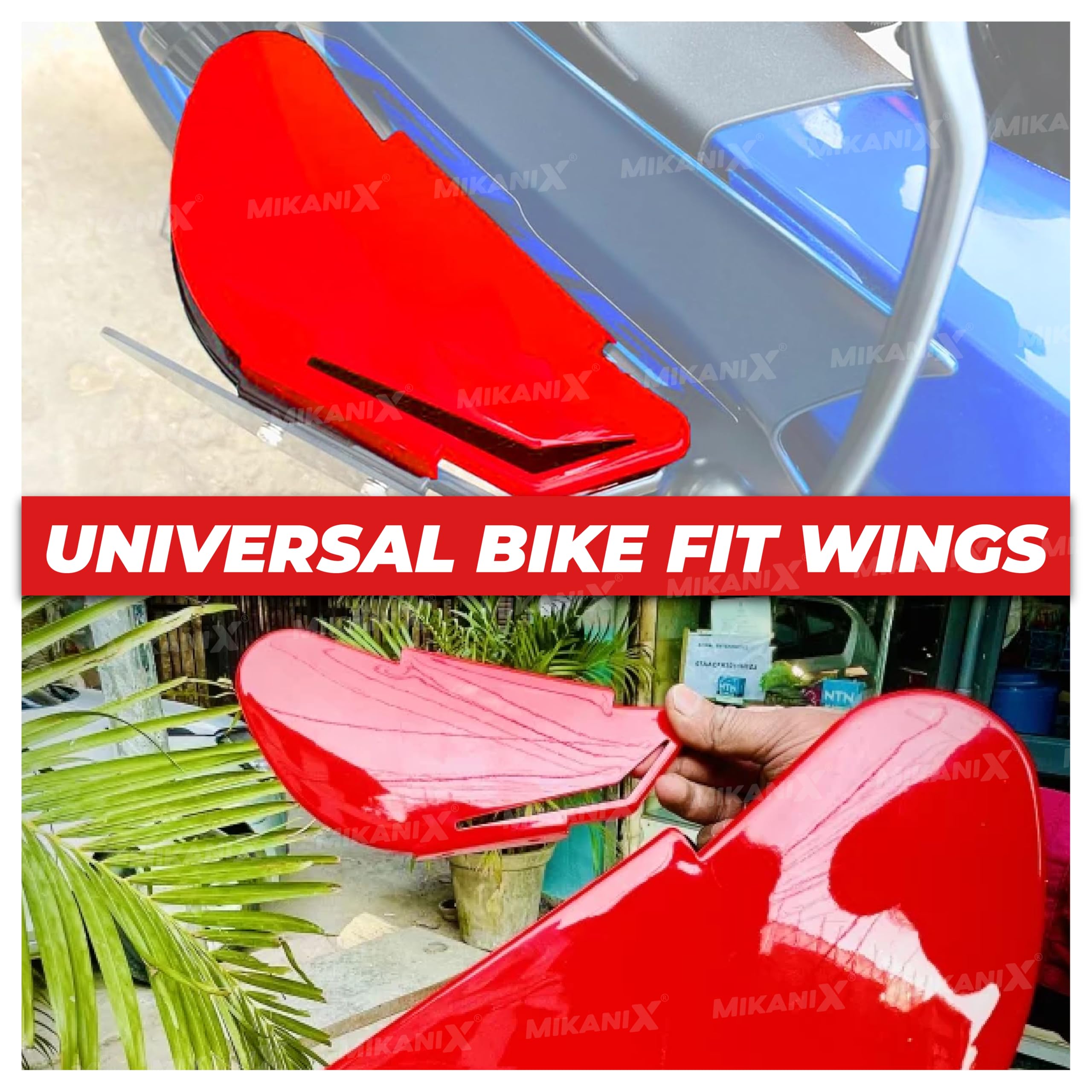 MIKANIX R15 V3 / V4, Ninja, CBR, RR310, KTM RC Bike Side Wings/Winglet Pro Canard Bike Fairing Kit (Pack of 2)