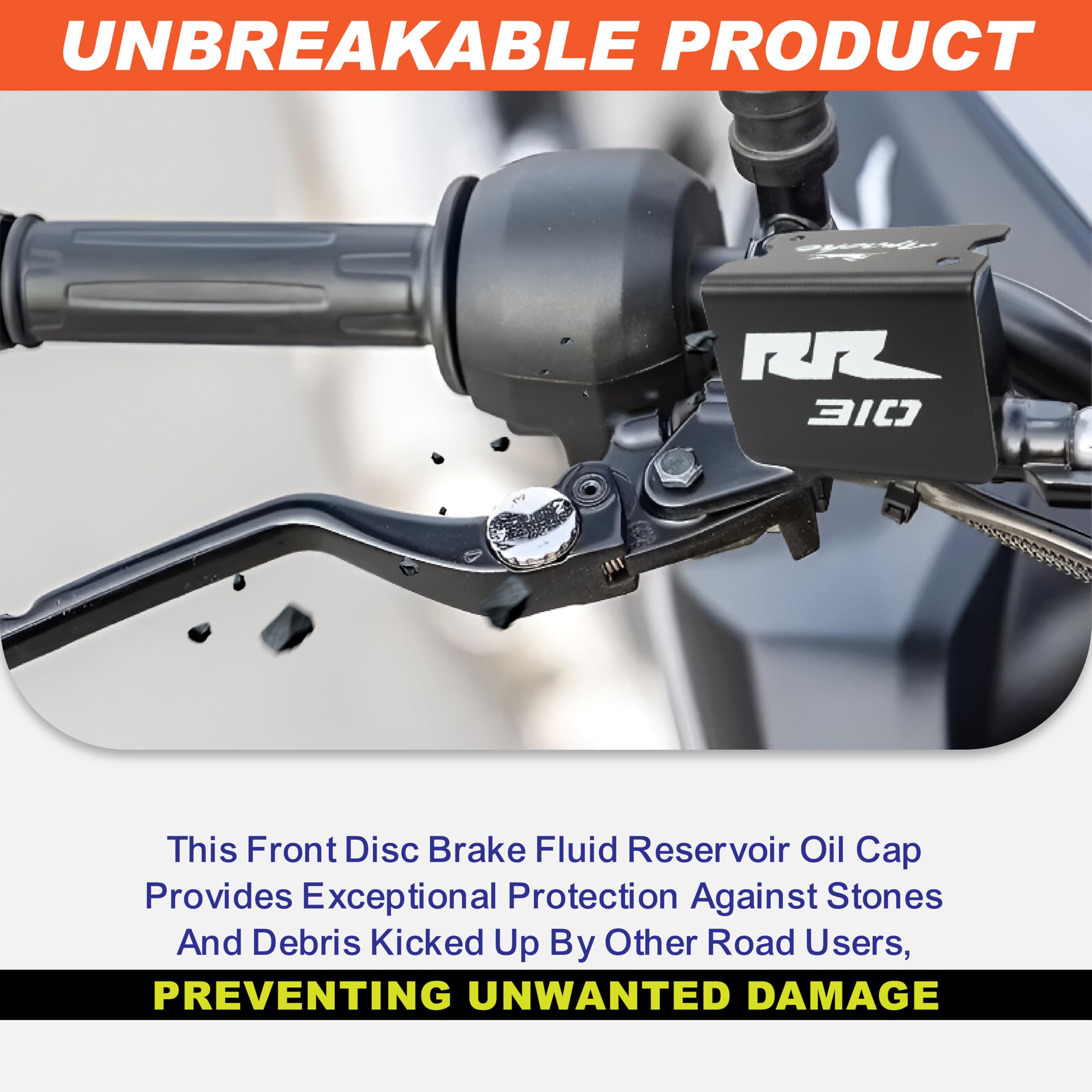 OBEROI'S TRADERS Apache RR 310 Stainless Steel Bike Front Disc Brake Fluid Reservoir Oil Cap Guard Protector Cover