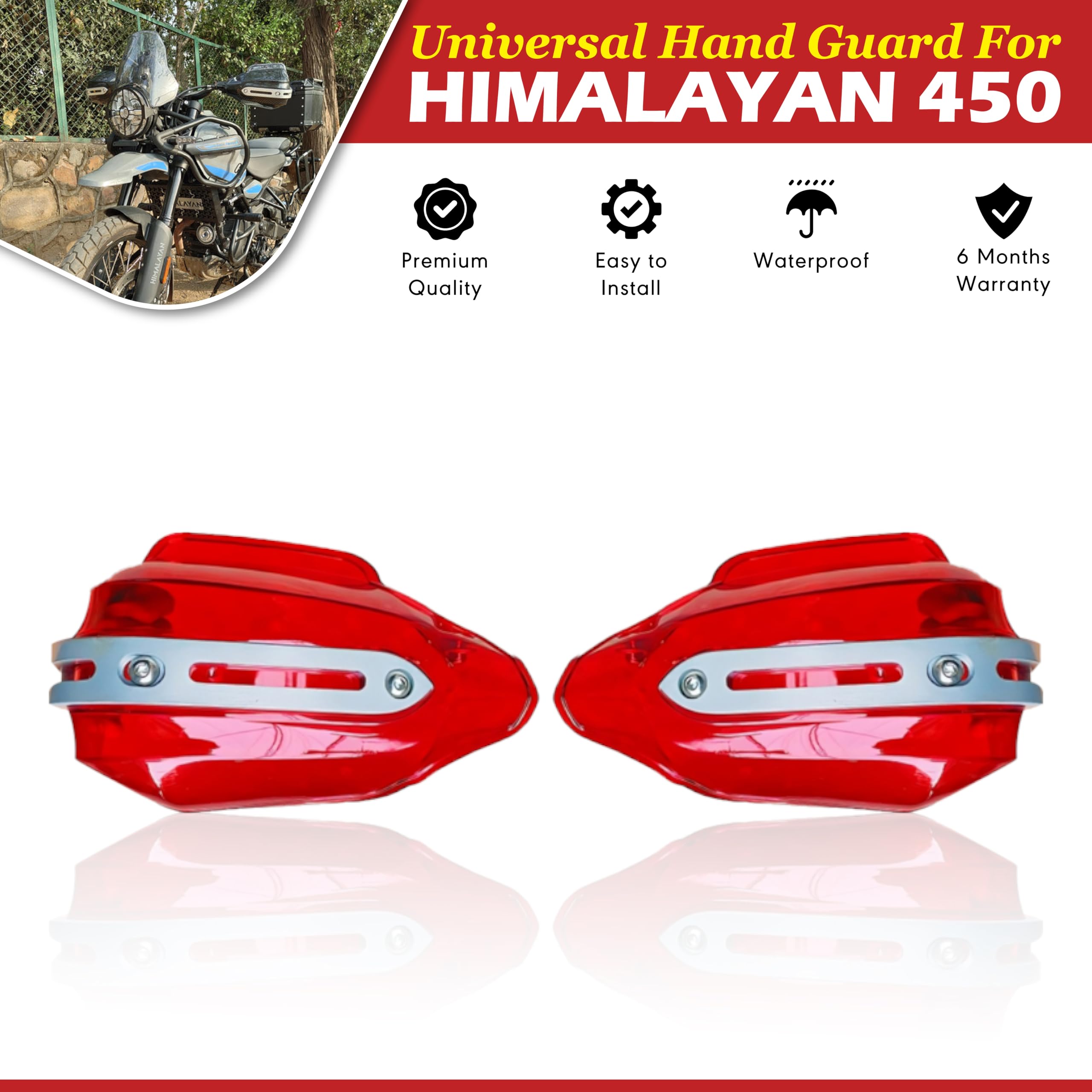 OBEROI'S TRADERS Himalayan 450 Bike Blue Hand Guard Brake | Clutch Lever Protector | Wind Deflector Handlebar Hand Guard