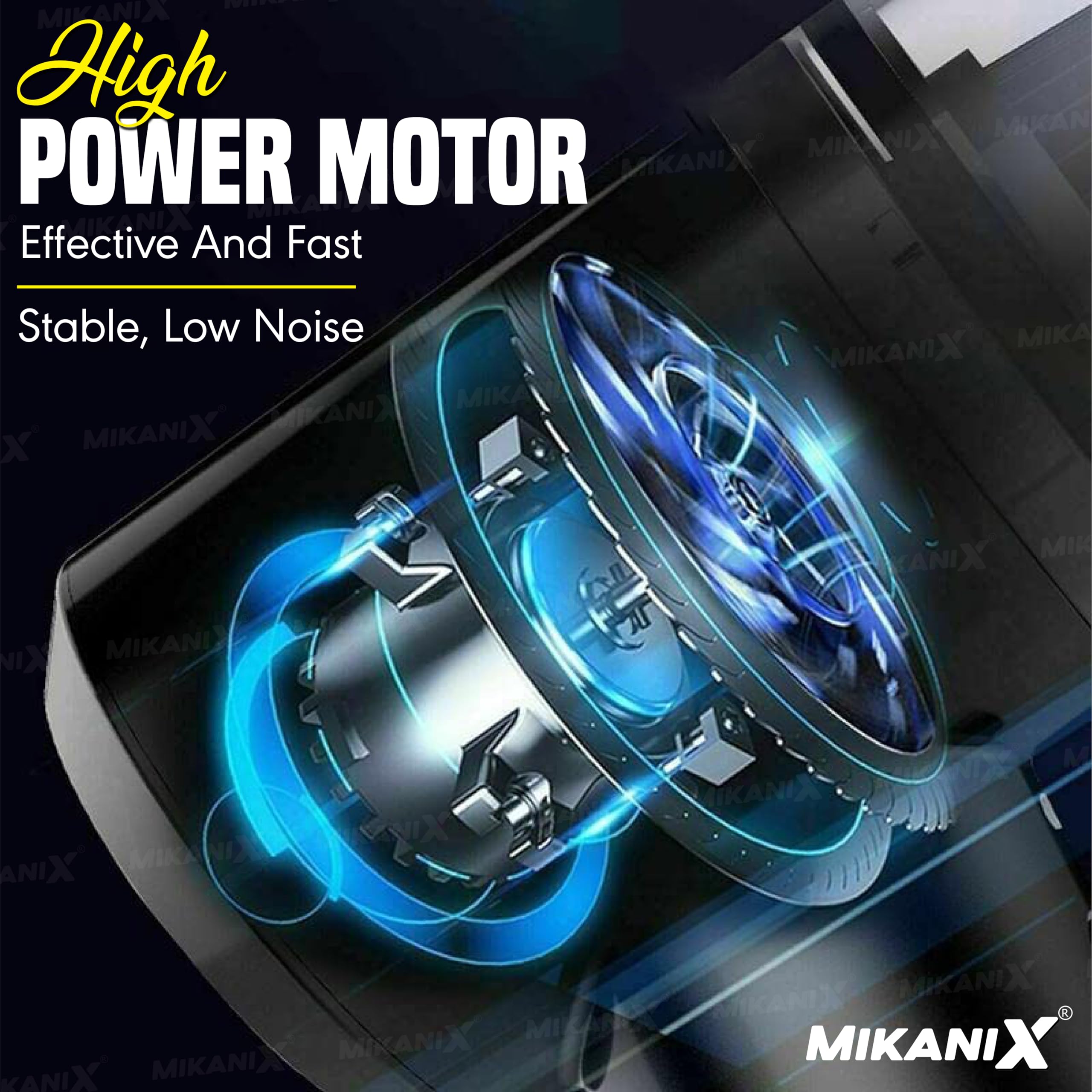 MIKANIX Vacuum Cleaner with Air Duster Blower for Car Interior & Home Cleaning | 3 in 1 Portable 120W High-Power Dust Suction | Handheld USB Rechargeable Car Vacuum Cleaner