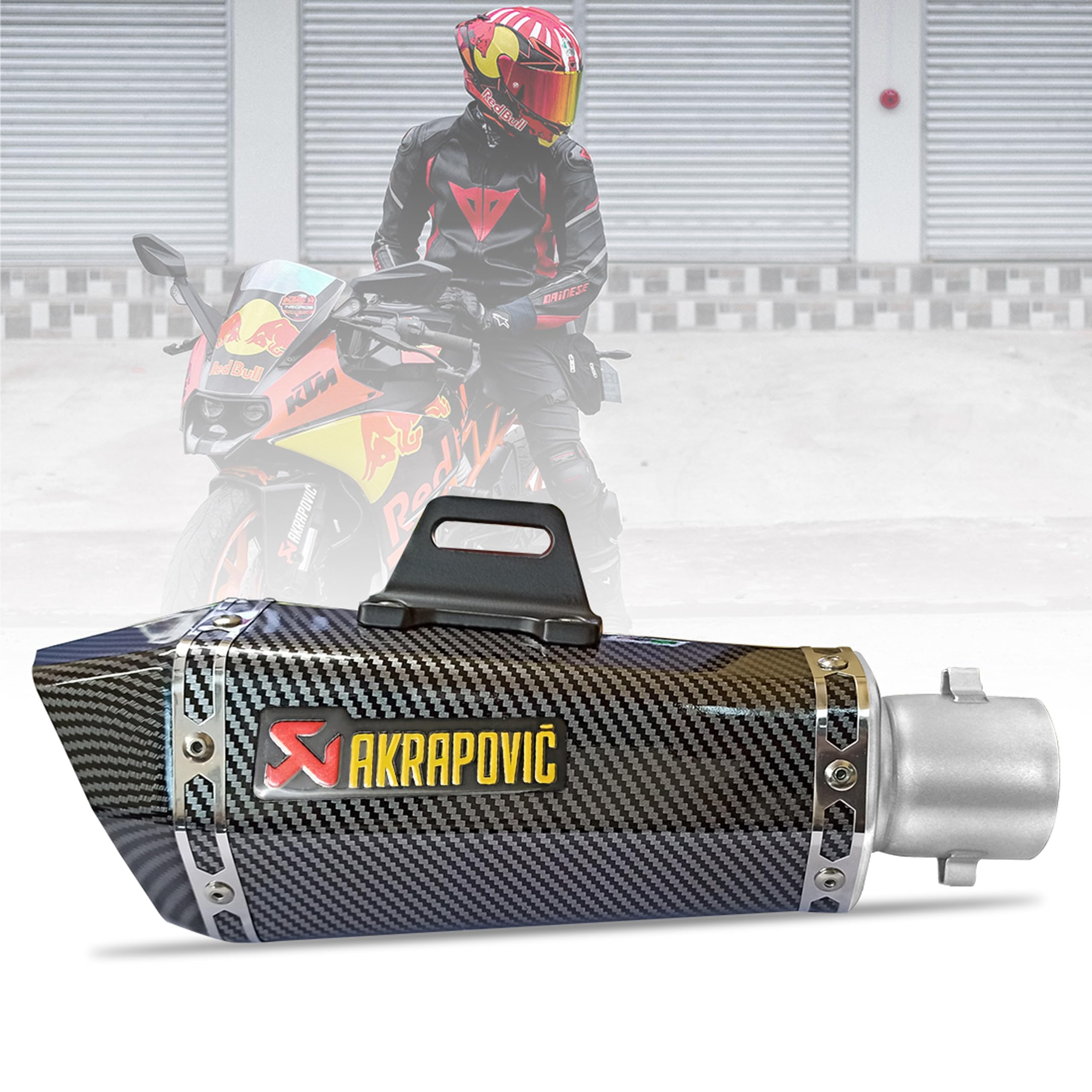 Mikanix Full Carbon Akrapovic Mini Black Universal Exhaust | Silencer Muffler Pipe for All Bikes & Motorcycles | Premium Racing Sound