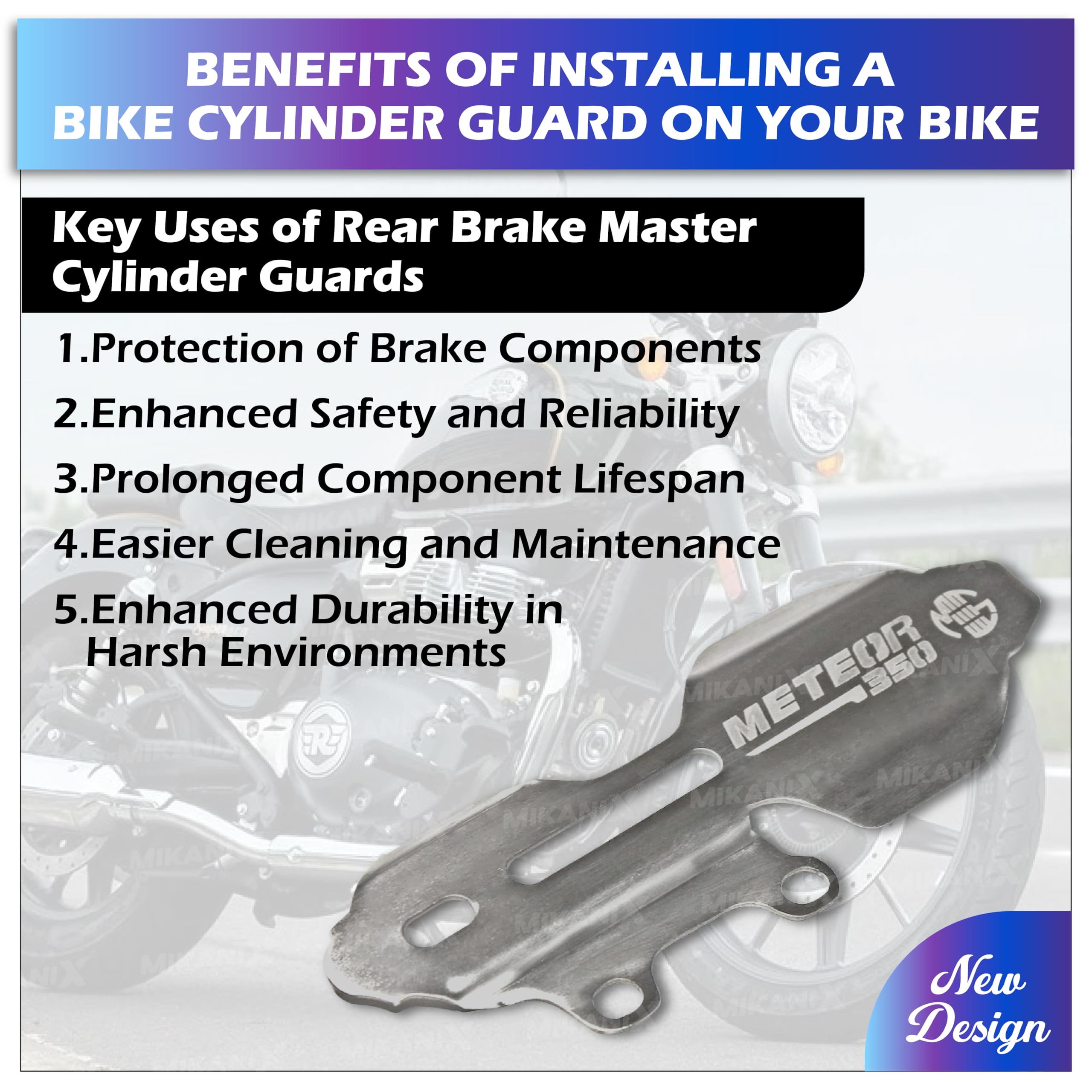 OBEROI'S TRADERS Premium Rear Master Cylinder Guard Compatible with Royal Enfield Meteor 350