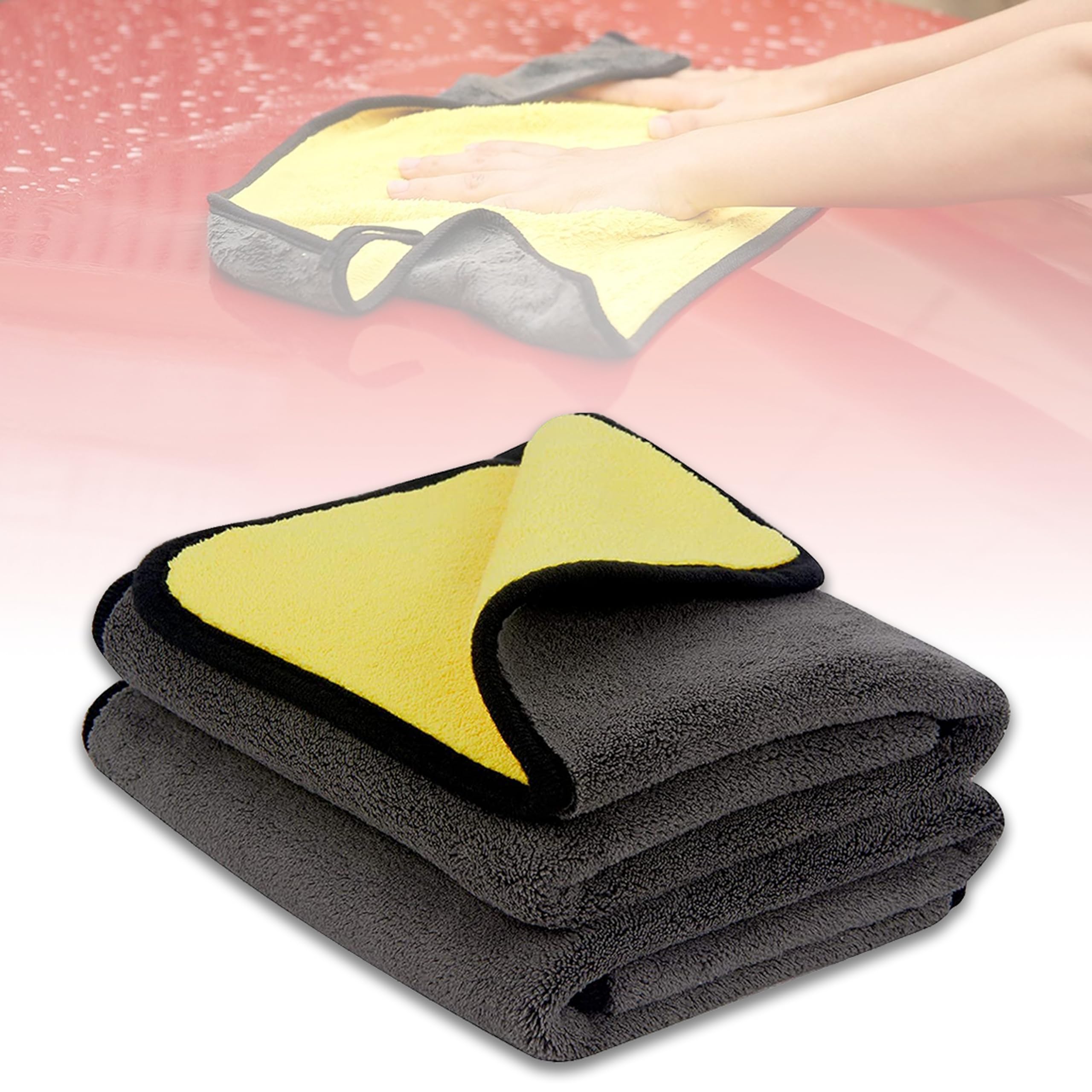 MIKANIX Microfiber Cloth for Car, Bike, Home, Sweat & Gym Use – Ultra Soft, Lint-Free, Super Absorbent Multi-Purpose Towel for Cleaning, Polishing, Dusting, and Wiping