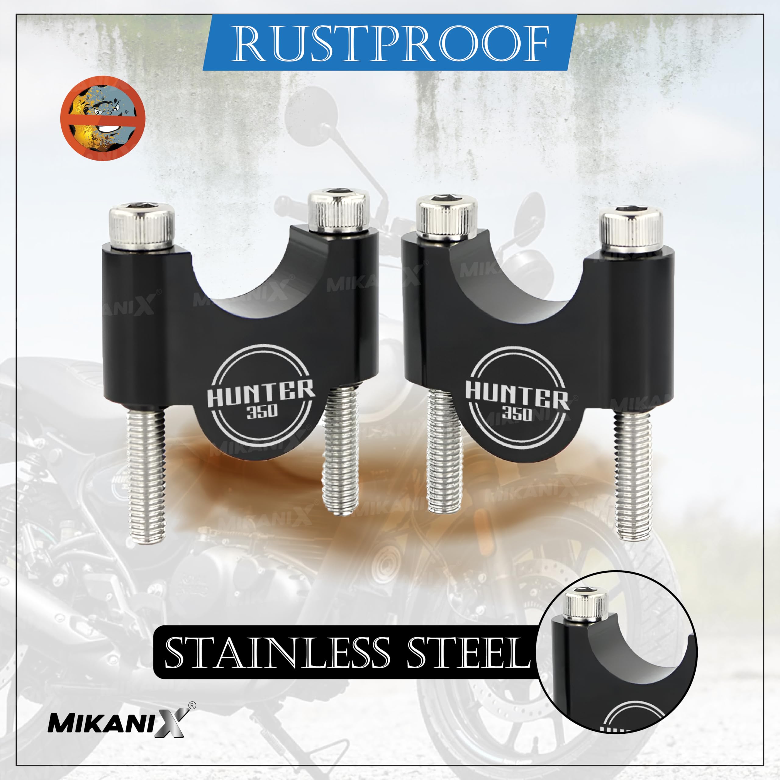 OBEROI'S TRADERS 1 YEAR WARRANTY Premium Handle Riser/Raiser Handlebar Height Riser Clamp Compatible For RE Hunter 350