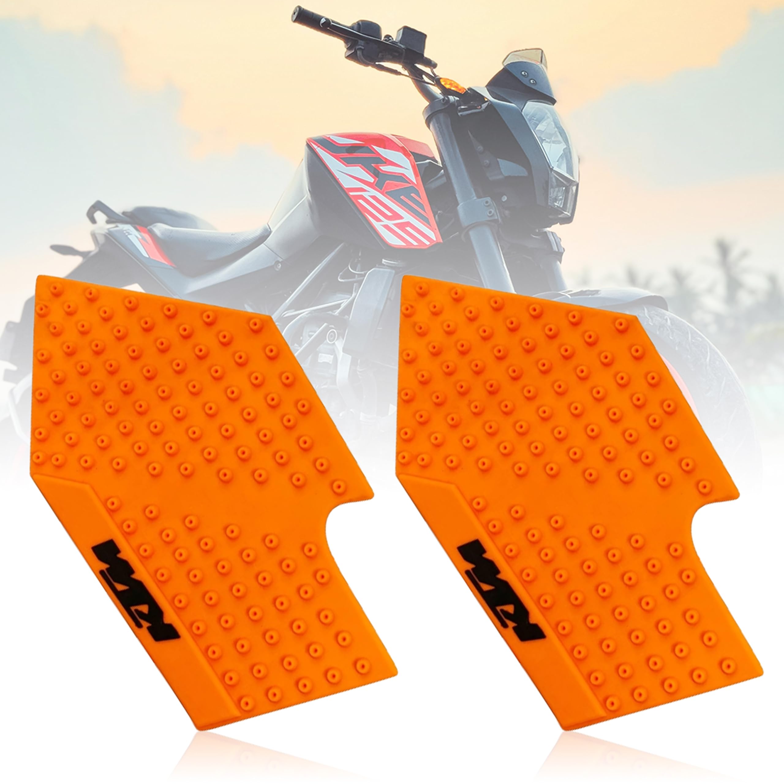OBEROI'S TRADERS Anti Slip Silicone Tank Pad | Thai Pad and Ready to Race Front Disc Brake Oil Cap Reservoir Combo Compatible with All KTM | Duke | RC