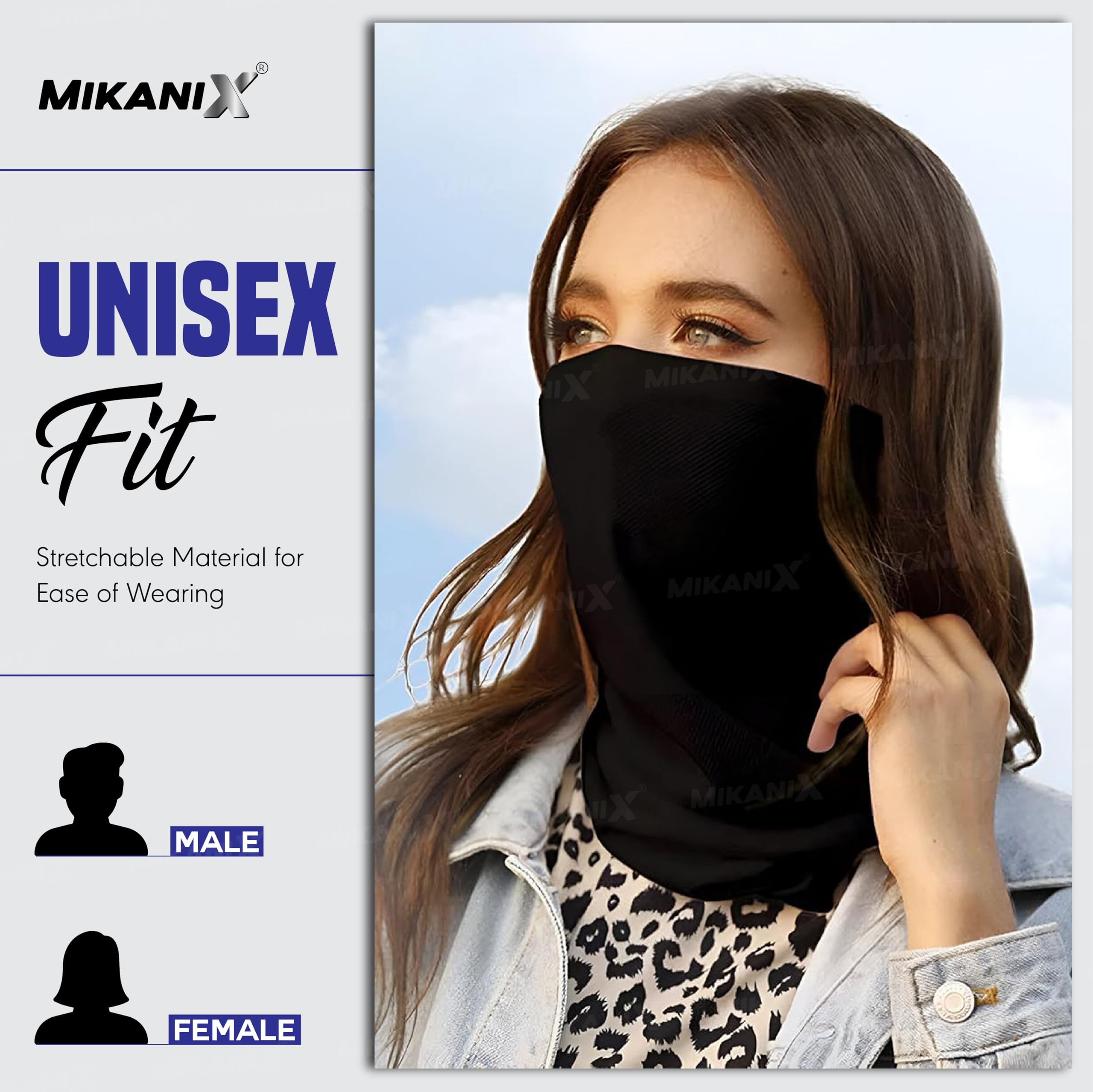 OBEROI'S TRADERS Dust and UV Protection Stretchable Face Mask & Arm Sleeves Combo For Men & Women