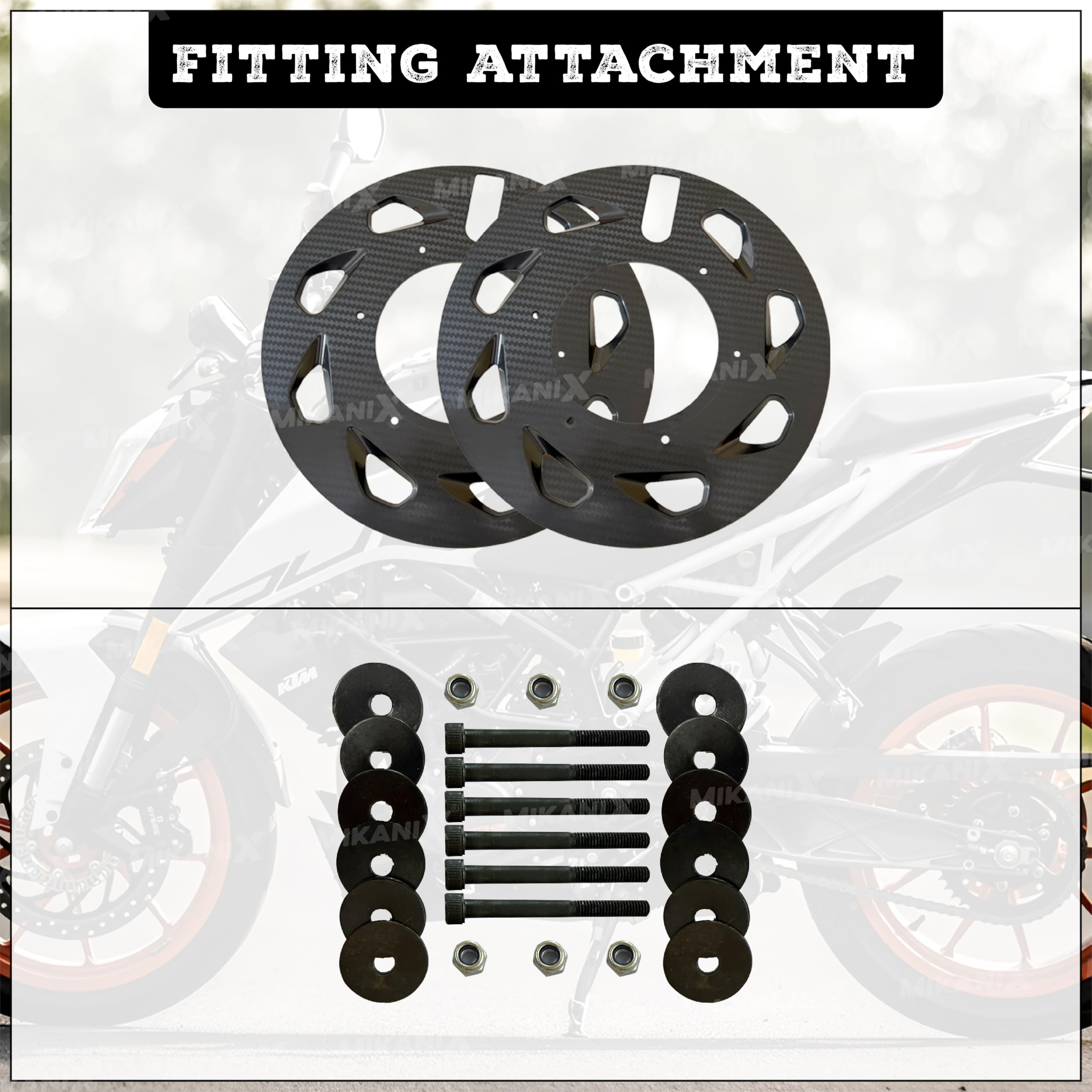 OBEROI'S TRADERS Carbon Finish Front | Rear Pro Disc Wheel Cover | Alloy Hubcap Cover 17 Inch Bike Fairing Kit Compatible with KTM Duke 125/200 / 250/390