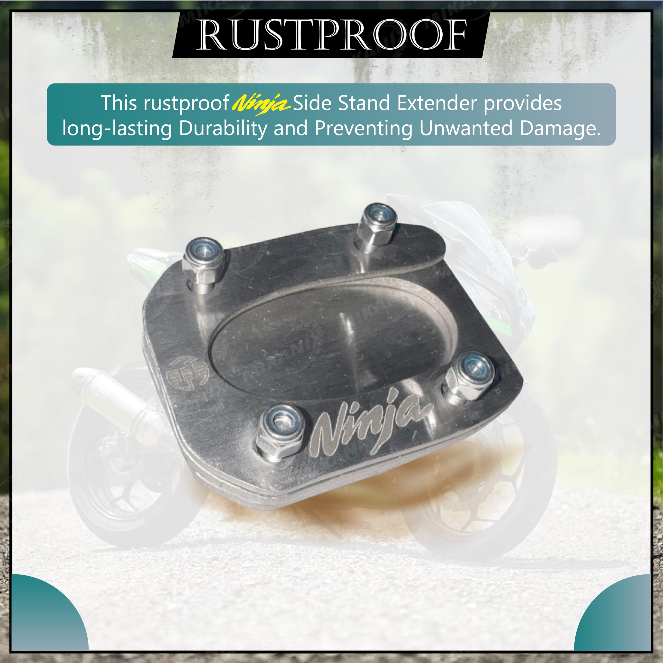 OBEROI'S TRADERS Premium Stainless Steel Side Stand Extender Replacement/Compatible with/for Kawasaki Ninja 300