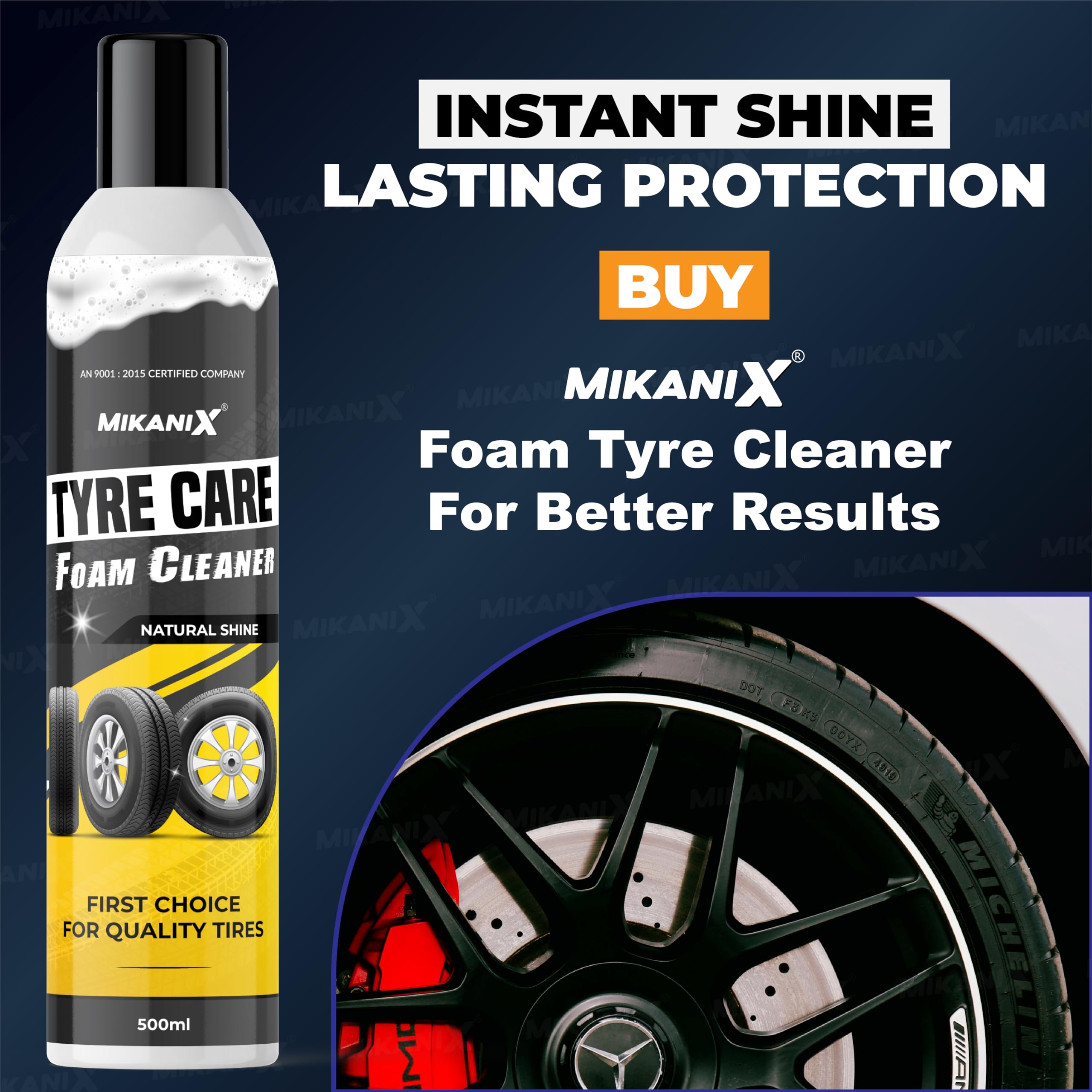 OBEROI'S TRADERS Premium Combo of Car Detailing Brush Set I Heavy-Duty Tire Scrubber & Soft Wheel Cleaning Brush with Ergonomic Non-Slip Handles for Auto Care