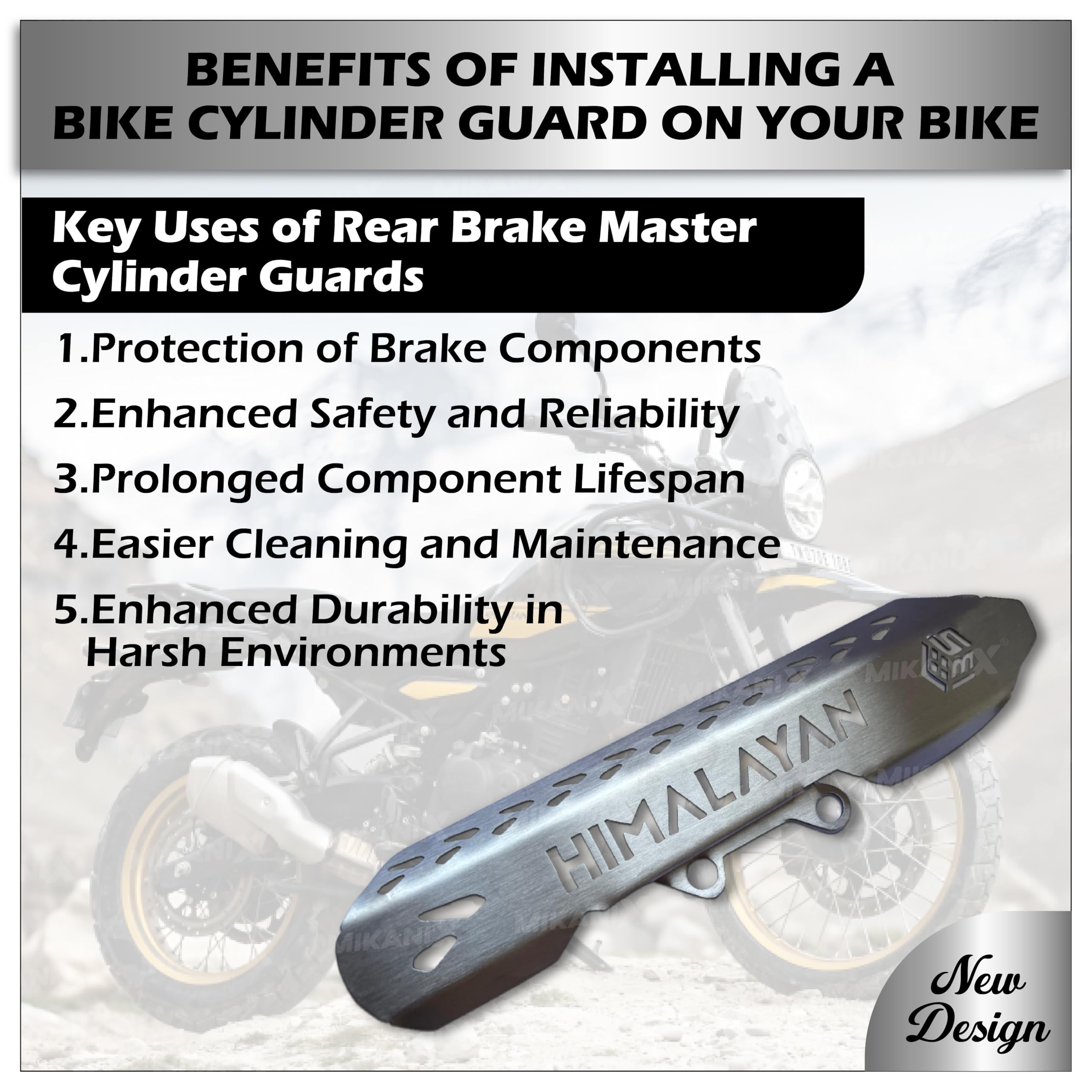 MIKANIX Bike Rear Master Cylinder Guard for Royal Enfield Himalayan 450