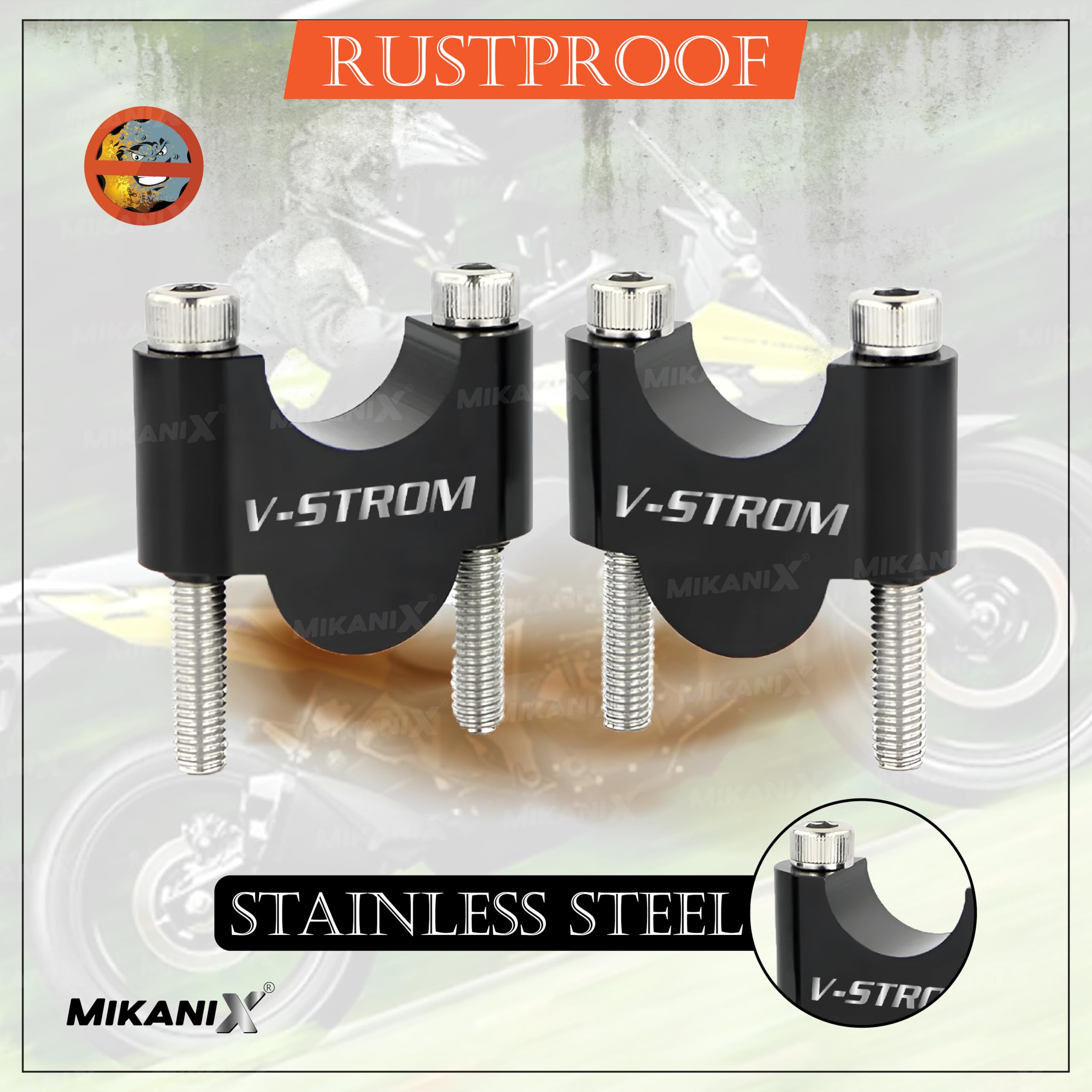 OBEROI'S TRADERS Bike Handlebar Riser | Handle Height Raiser Clamp Kit | Enhanced Comfort and Control | Compatible with Suzuki V-Strom 250