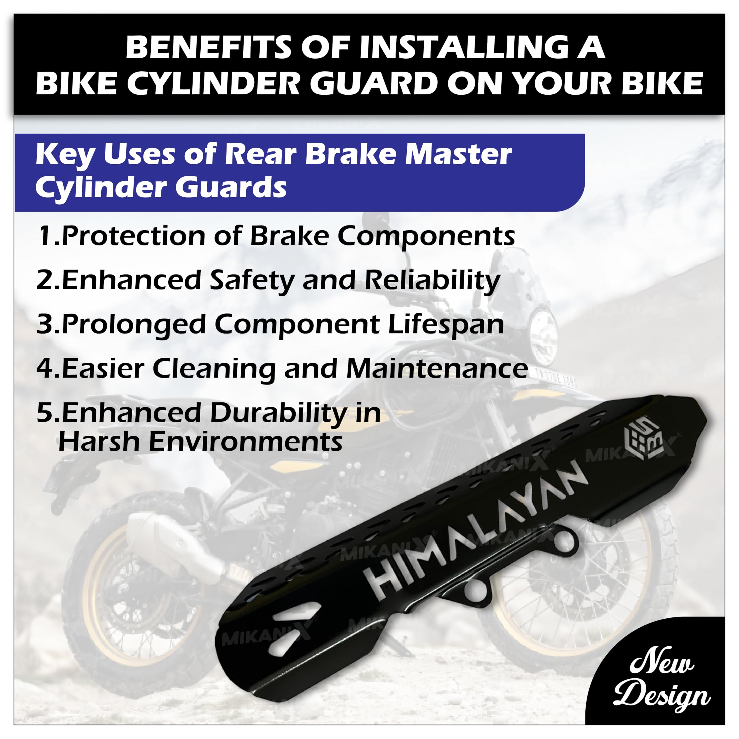 MIKANIX Bike Rear Master Cylinder Guard for Royal Enfield Himalayan 450