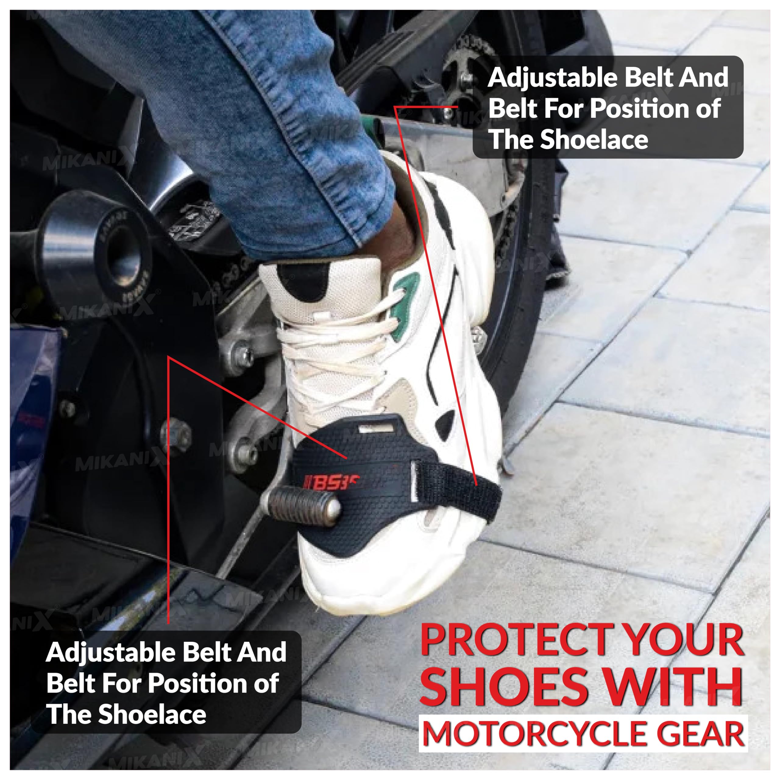 OBEROI'S TRADERS Bike Gear Shift Knob Cover with Gear Shifter Collar | Shoe Pad Protector for Universal for All Motorcycle