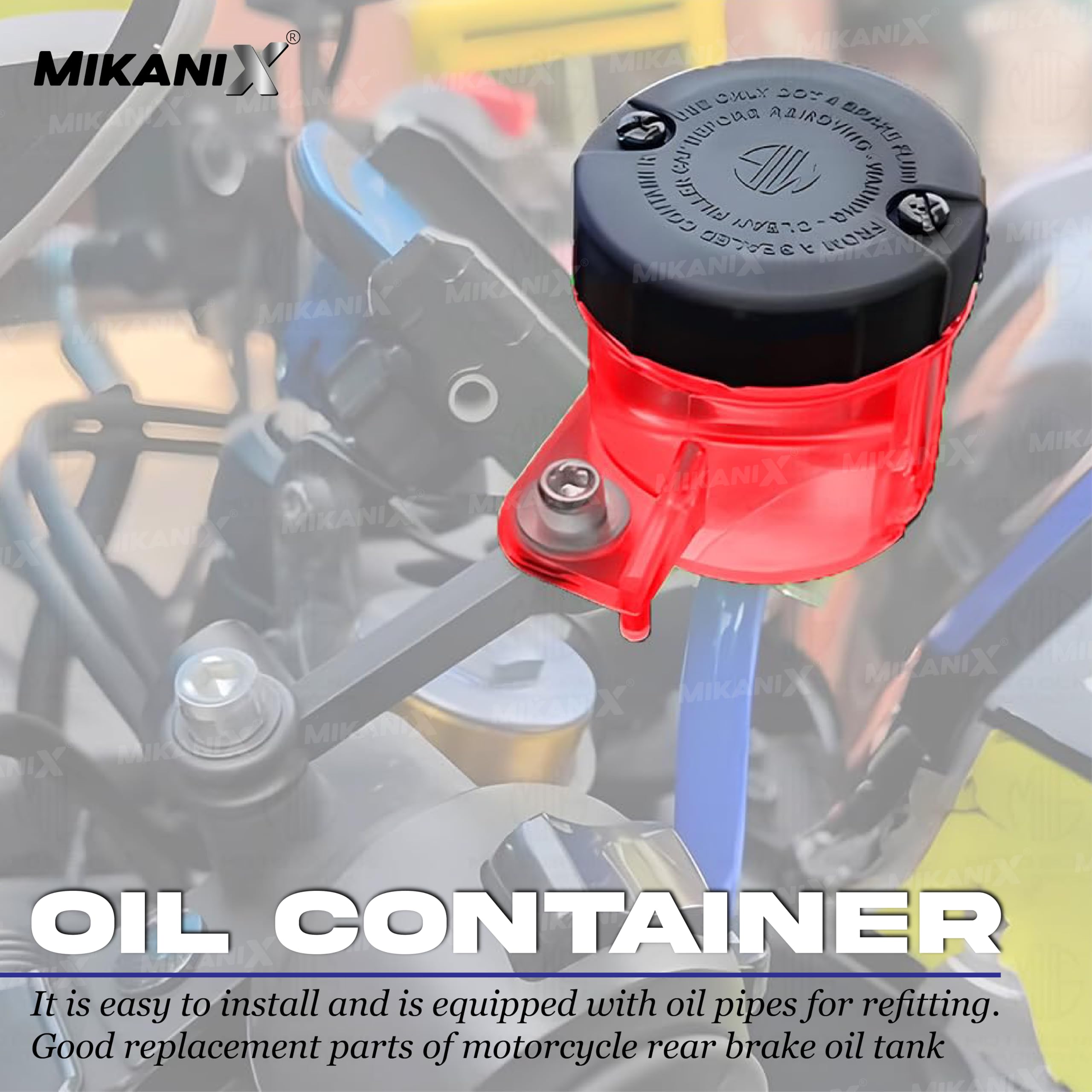 OBEROI'S TRADERS Universal Motorcycle Disc Brake Clutch Oil/Fluid Reservoir Can Cup Container (Red)