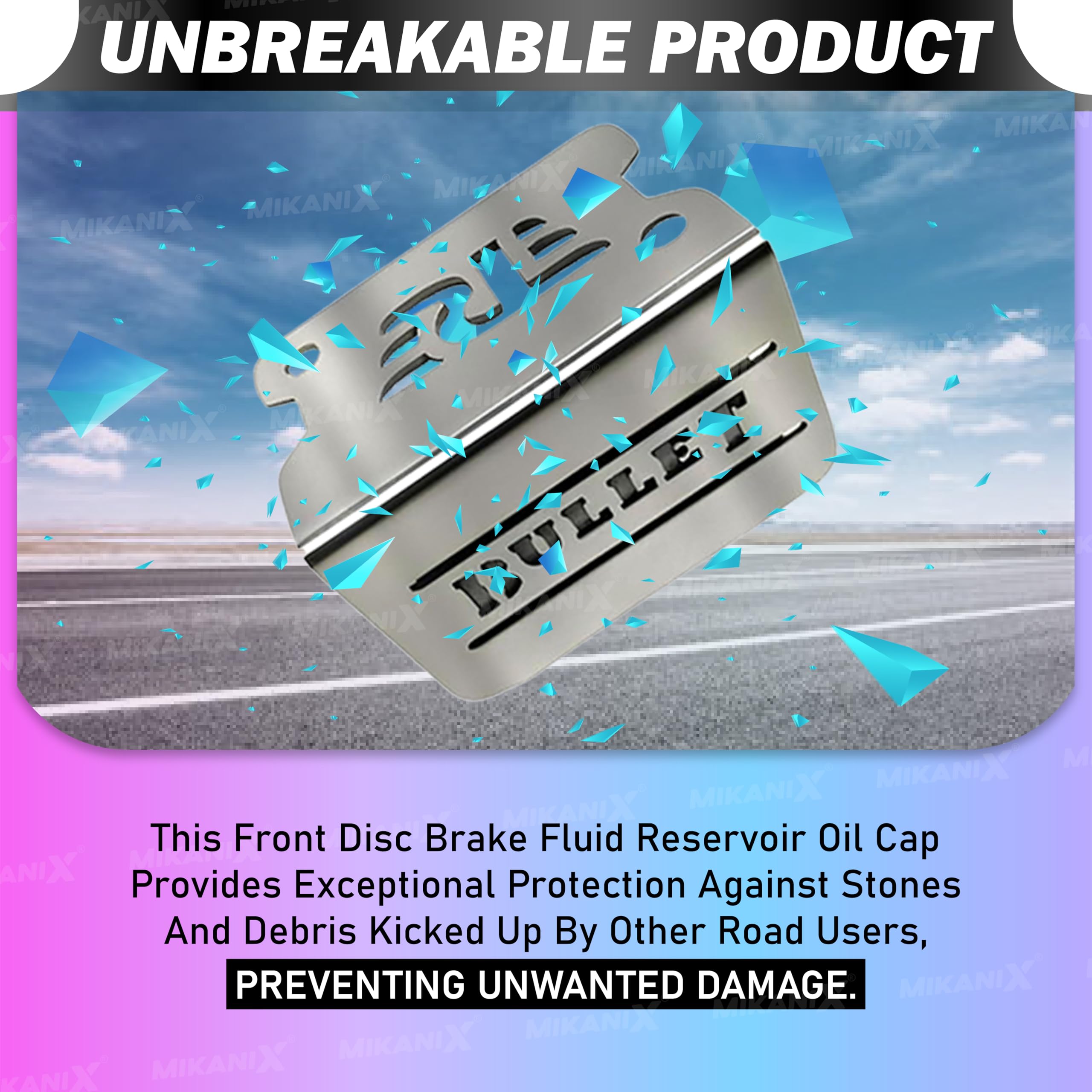 OBEROI'S TRADERS Stainless Steel Disc Brake Fluid Oil Reservoir Cap/Cover Oil Container Guard Compatible with All Royal Enfield Motorcycles