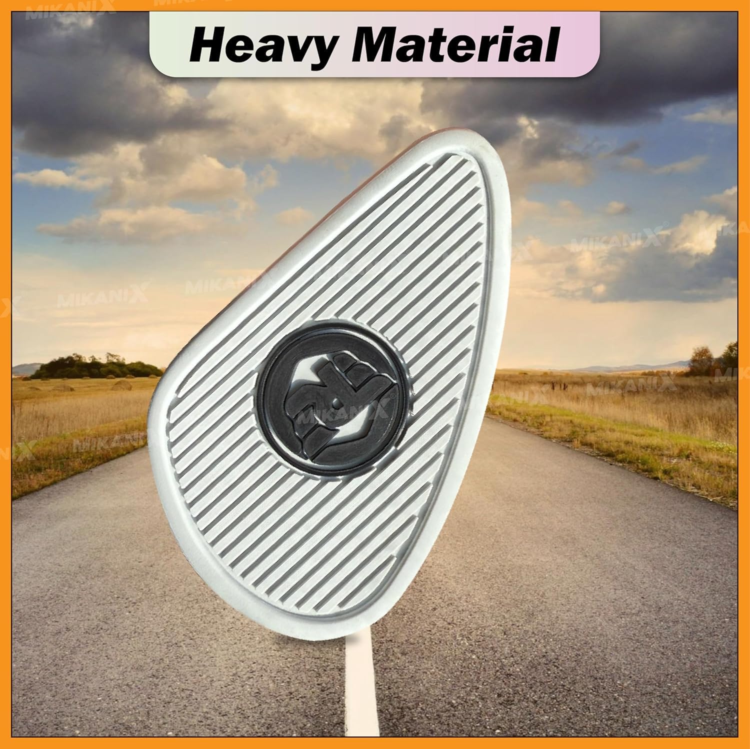 MIKANIX Universal Bullet Bike Anti Slip Silicone Tank Pad/Thai Pad Waterproof Sticker for Royal Enfield All Models Black & Grey