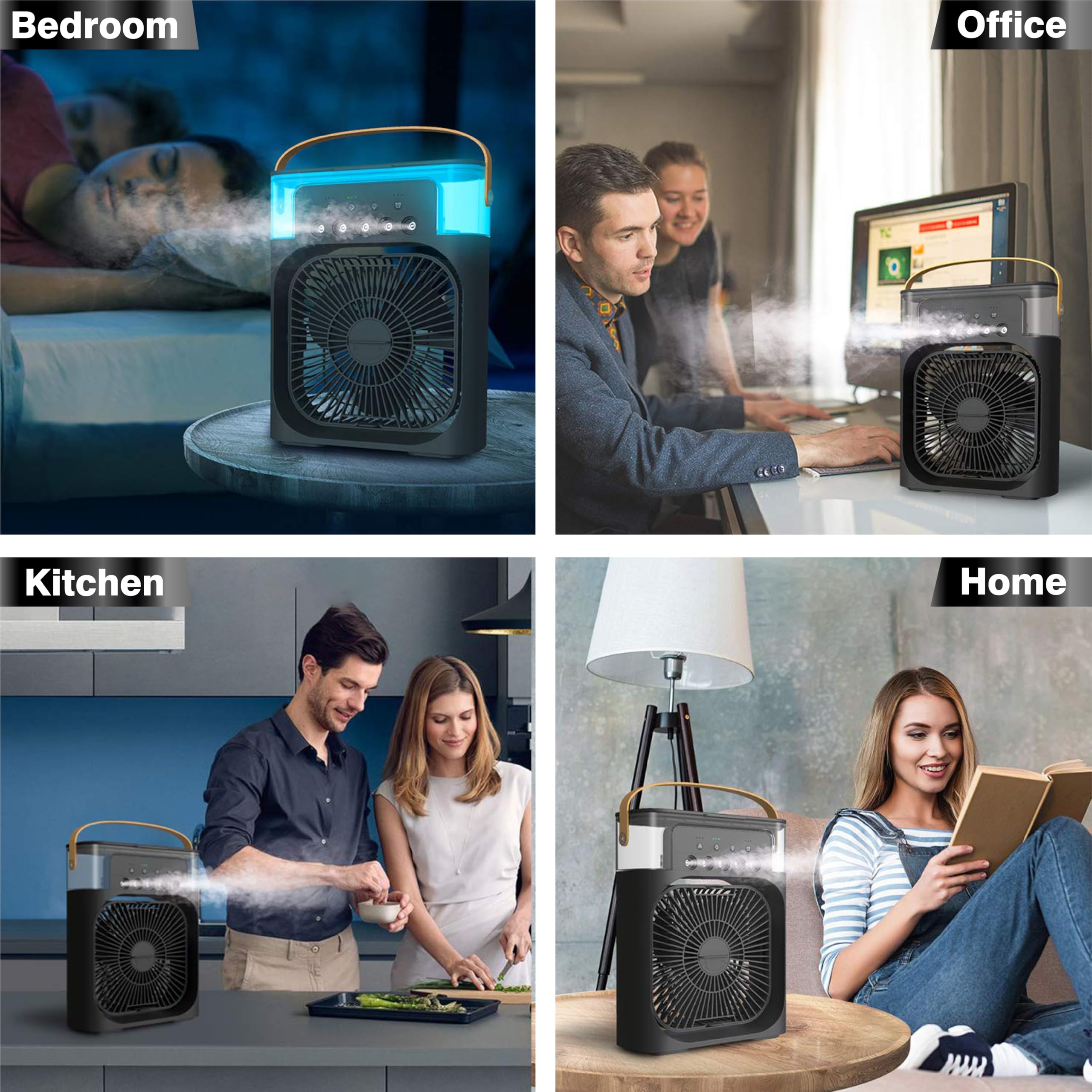 OBEROI'S TRADERS 1 YEAR REPLACEMENT WARRANTY Mini Cooler Fan for Room, Kitchen, Home & Office Desk | USB Cable, 3 Wind Speed Mode With Cooling Misting Fan