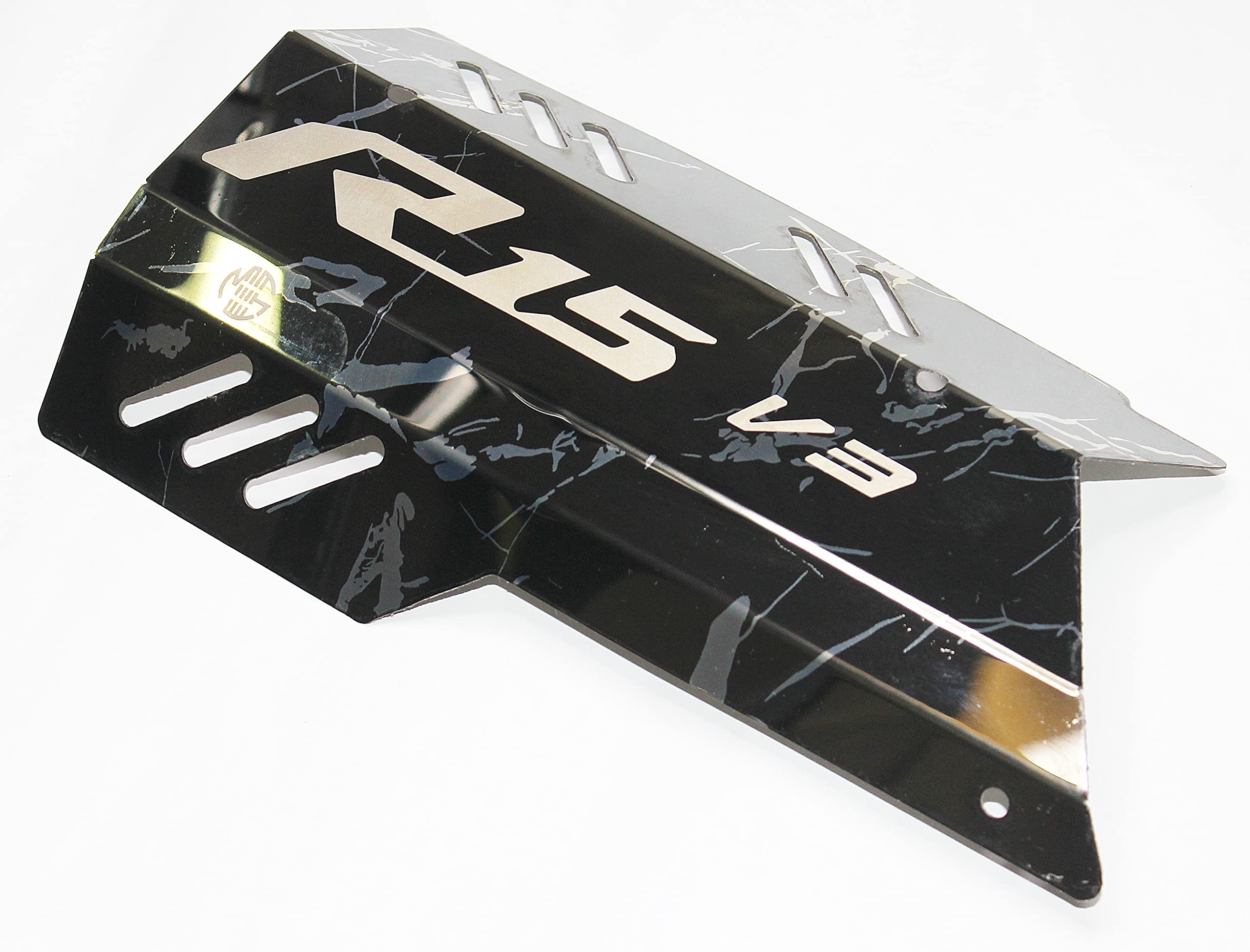 OBEROI'S TRADERS Premium R15 Exhaust Muffler Protector, Heat Shield Cover Guard, Anti-Scalding Cover fit Yamaha YZF R15 V3 Bike Exhaust Heat Shield (Strip Style)