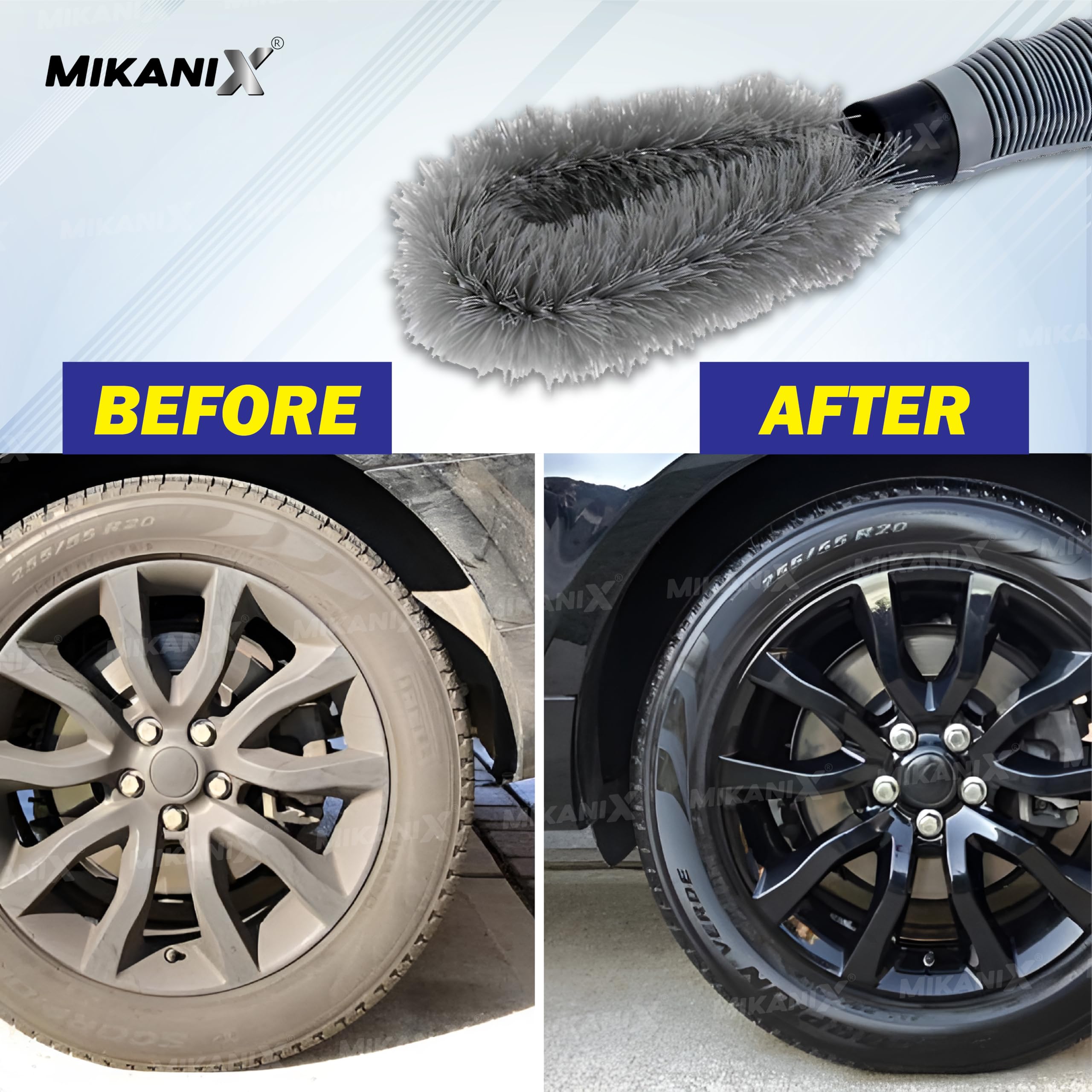 OBEROI'S TRADERS Car & Motorcycle Alloy Wheel Rim/Hubcap Cover Cleaning Brush to Remove Mud, Dirt and Brake Dust for Vehicle Washing Tool
