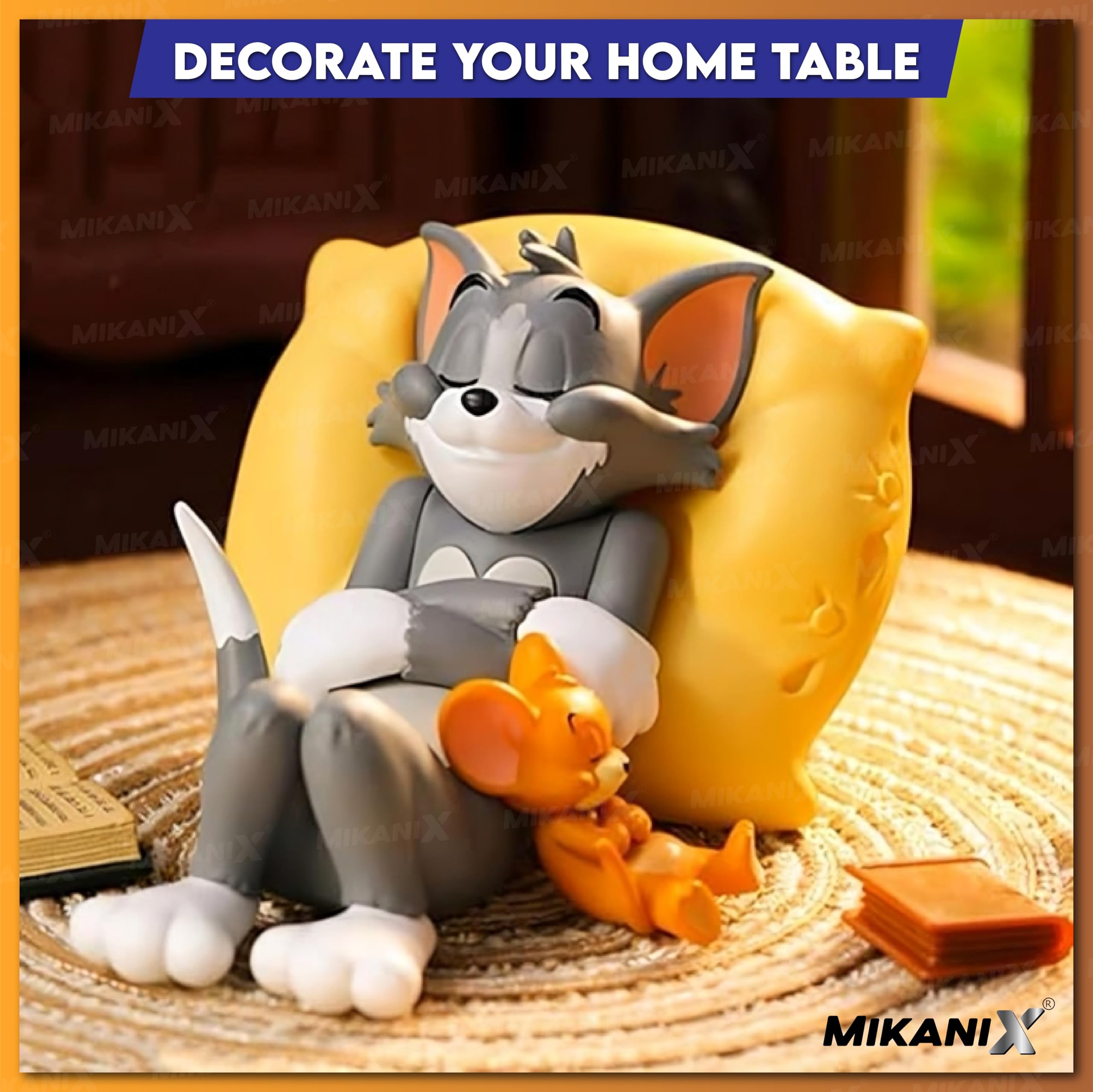 MIKANIX Tom & Jerry Cute Sleeping Car Interior Accessory I Adorable Toy for Car Dashboard & Tabletop | Decorative Plastic Showpiece for Home & Office