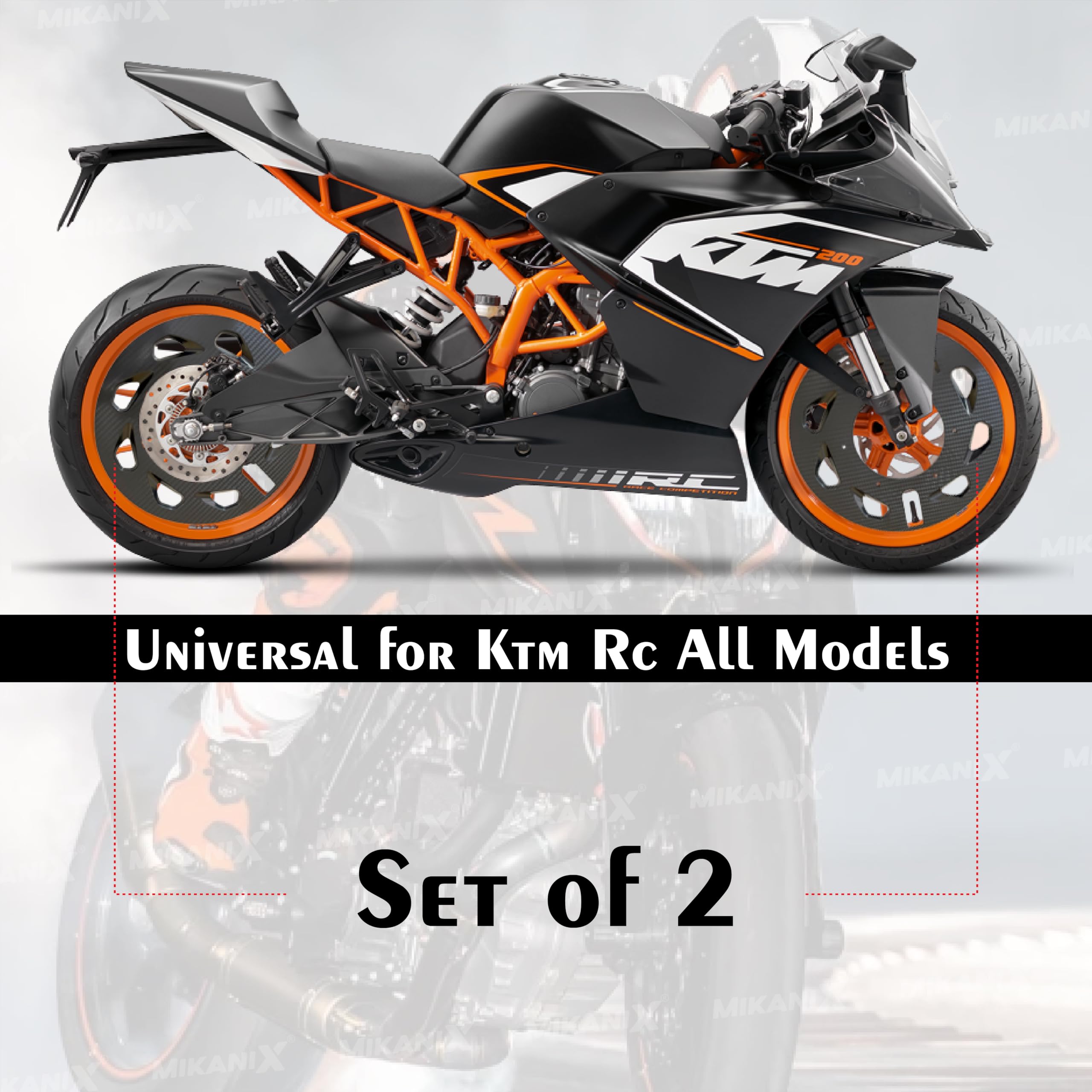 OBEROI'S TRADERS Carbon Finish Front/Rear Pro Disc Wheel Cover | Alloy Hubcap Cover 17 Inch Bike Fairing Kit Compatible with KTM RC 125/200 / 250/390 / 1190