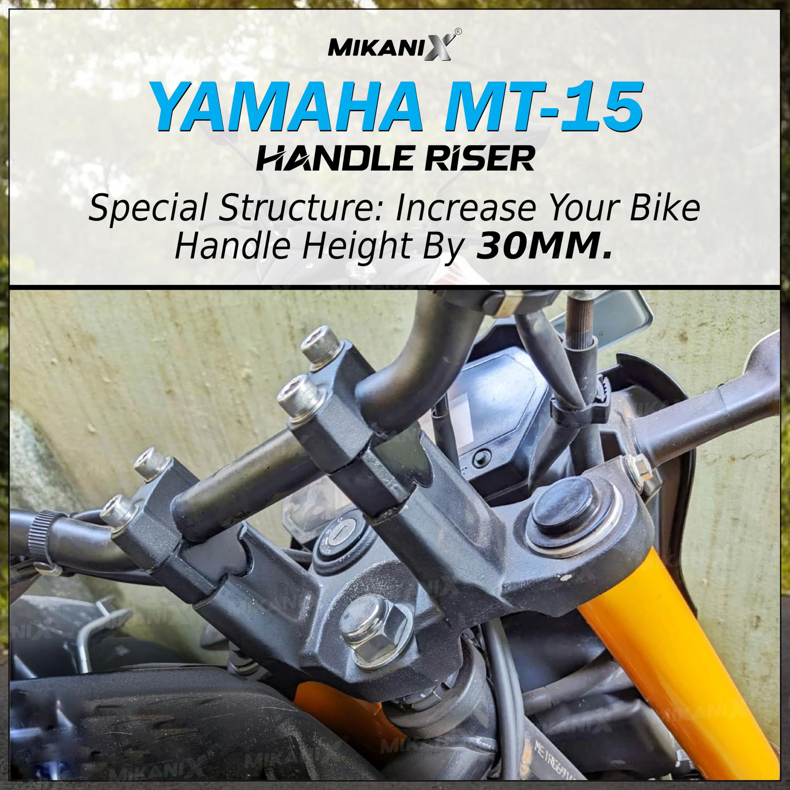 OBEROI'S TRADERS Bike Handlebar Riser | Handle Height Raiser Clamp Kit | Enhanced Comfort and Control | Compatible with Yamaha MT-15
