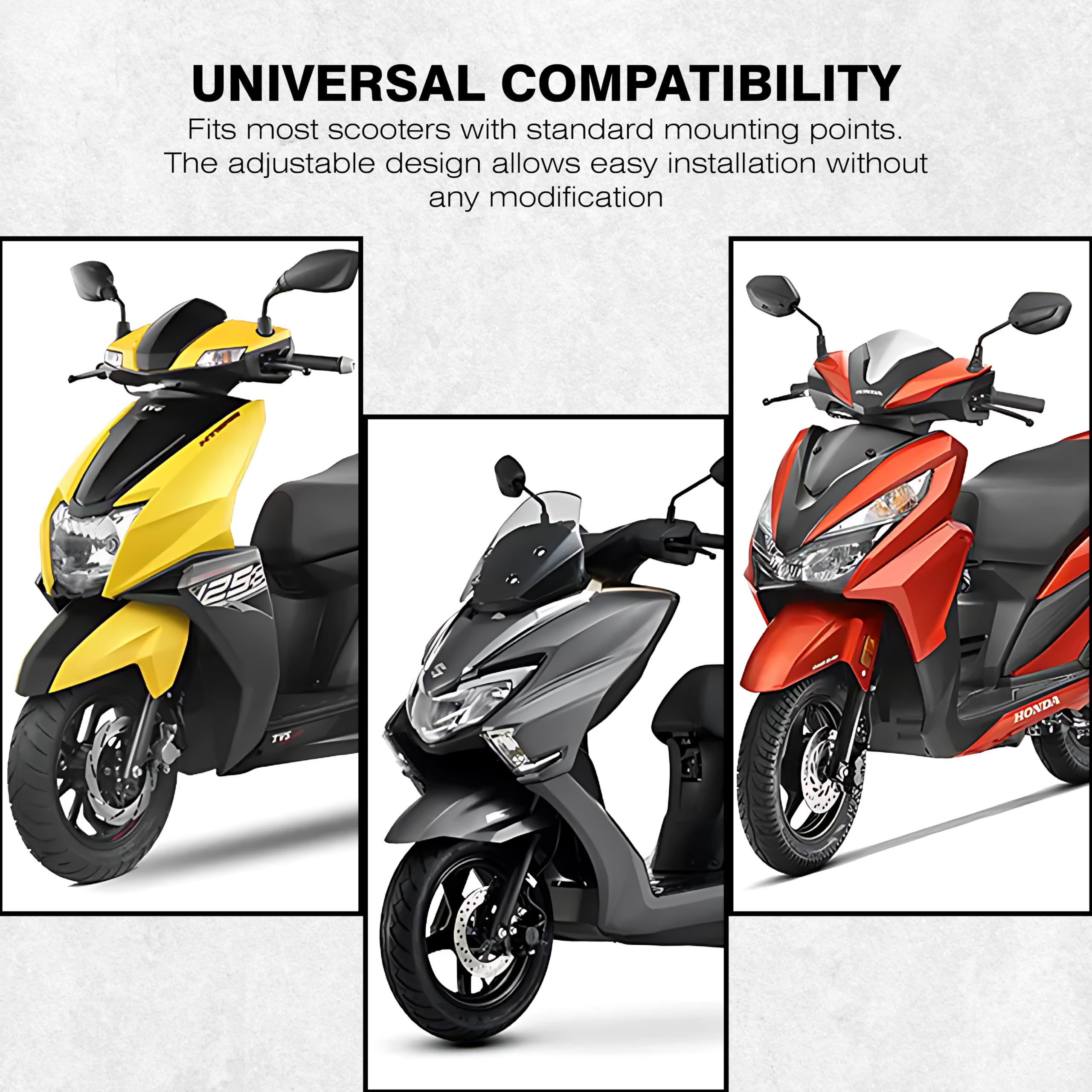 MIKANIX Universal Scooty Footrest | Foldable Metal Foot Pegs | Heavy-Duty Footrest with Non-Slip Rubber Grip | Comfortable Ride Foot Rest Compatible with Scooty | Fits All Two Wheelers