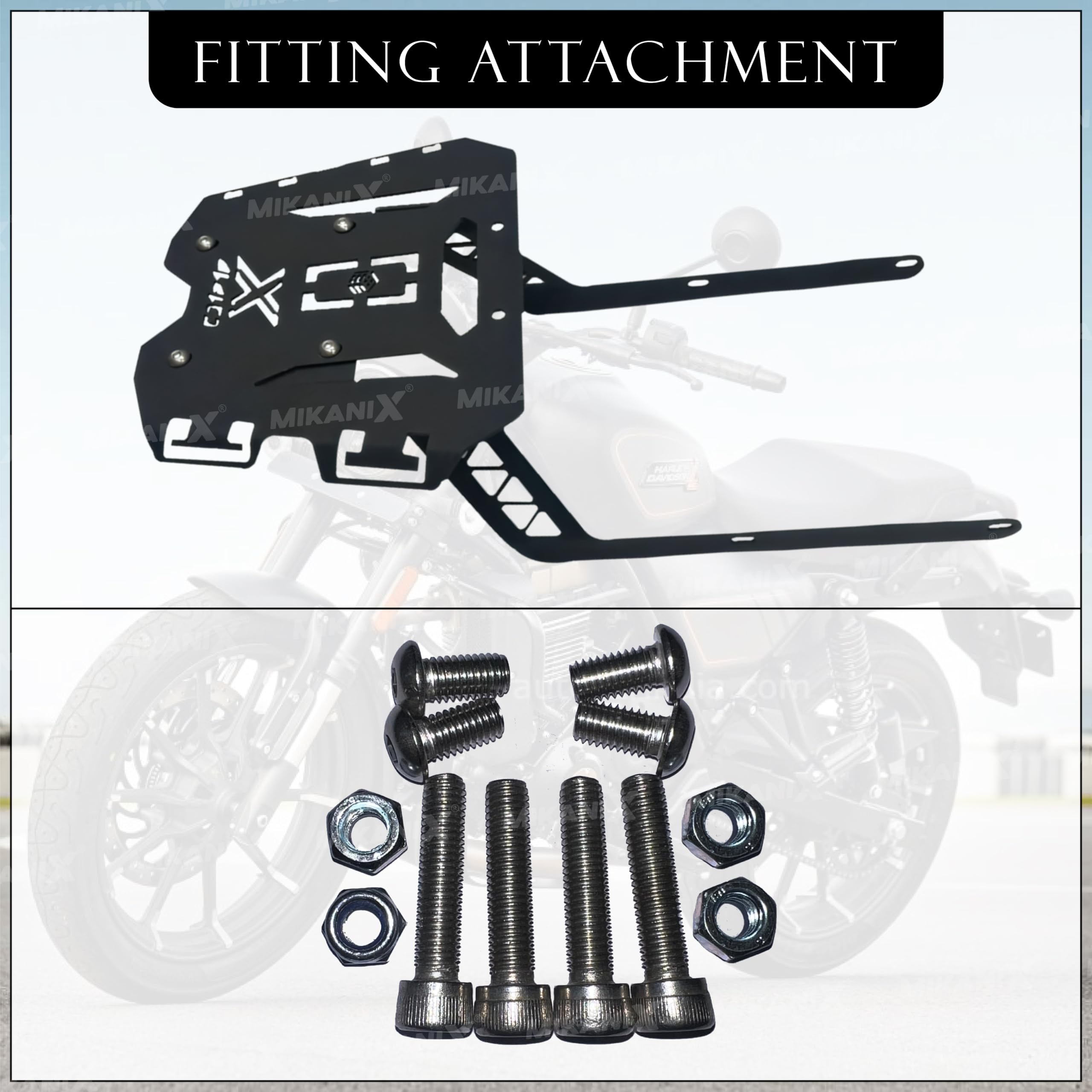 MIKANIX Motorbike Rear Racks | Trail Expedition Rear Luggage Carrier | Back Luggage Plate Compatible with Harley Davidson X440