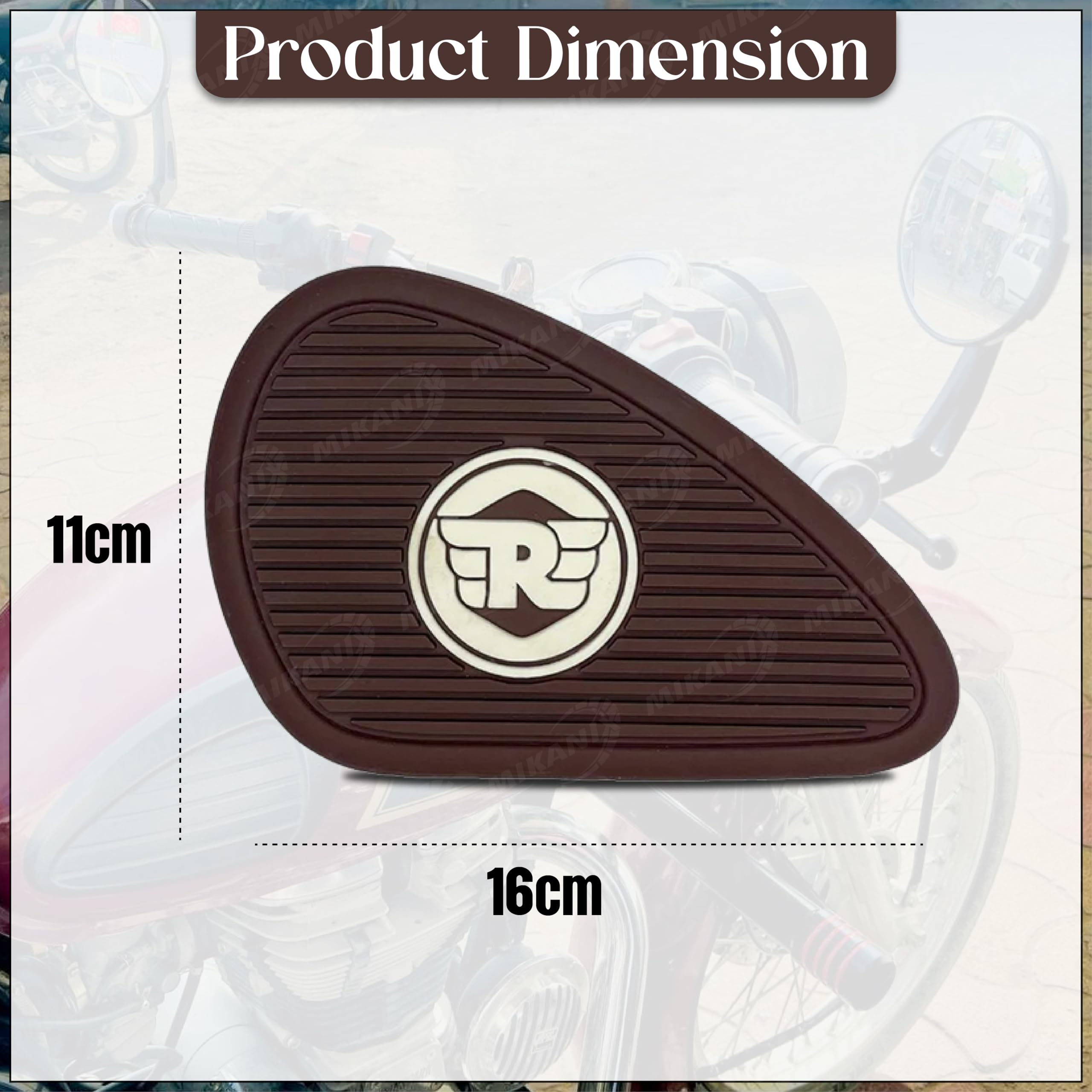 MIKANIX Universal Bullet Bike Anti Slip Silicone Tank Pad/Thai Pad Waterproof Sticker for Royal Enfield All Models