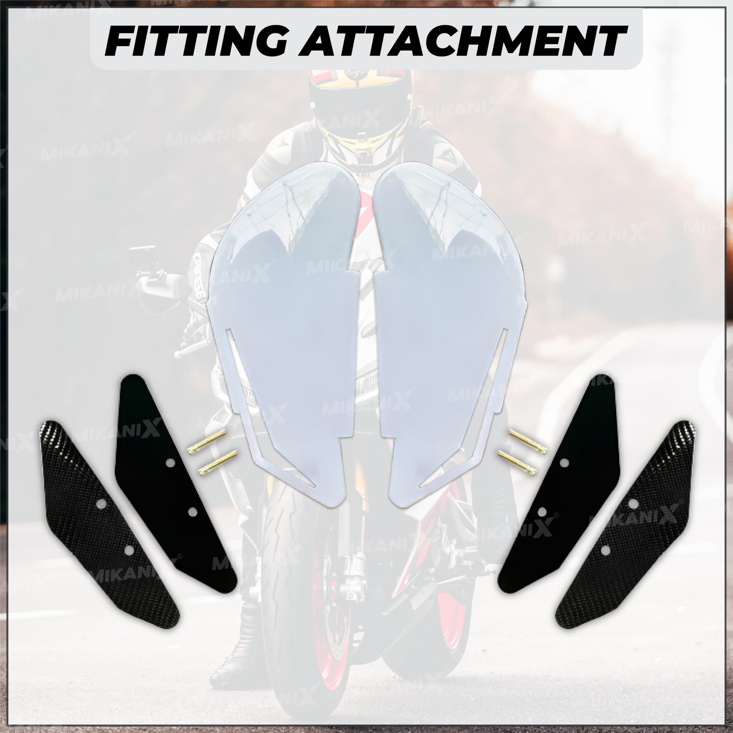 MIKANIX R15 V3 / V4, Ninja, CBR, RR310, KTM RC Bike Side Wings/Winglet Pro Canard Bike Fairing Kit (Pack of 2)