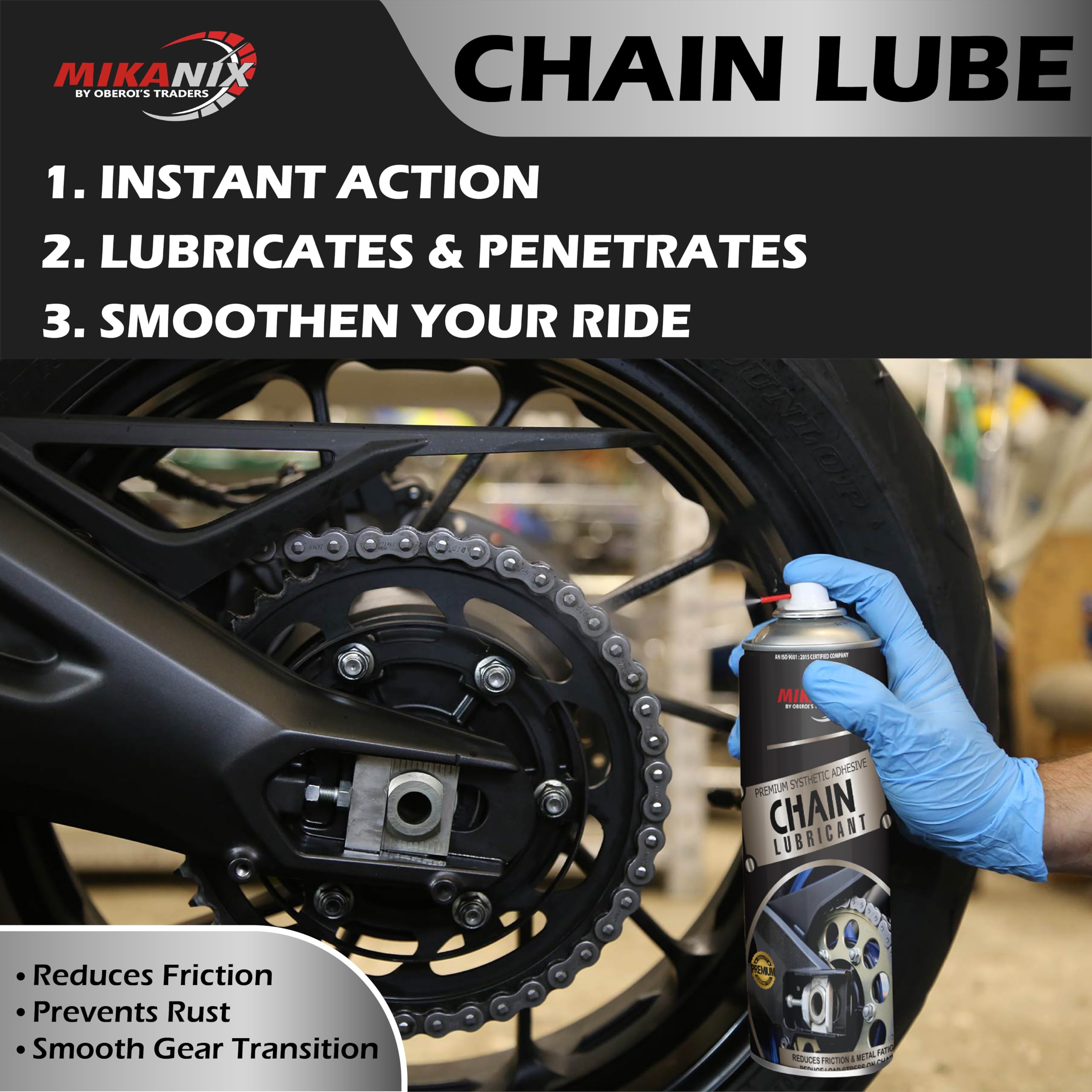 OBEROI'S TRADERS Bike Chain Lube Degreaser Spray with Cleaning Brush for Motorbike & Bicycle | Cleans | Shines & Protects Chain (Pack of 2)
