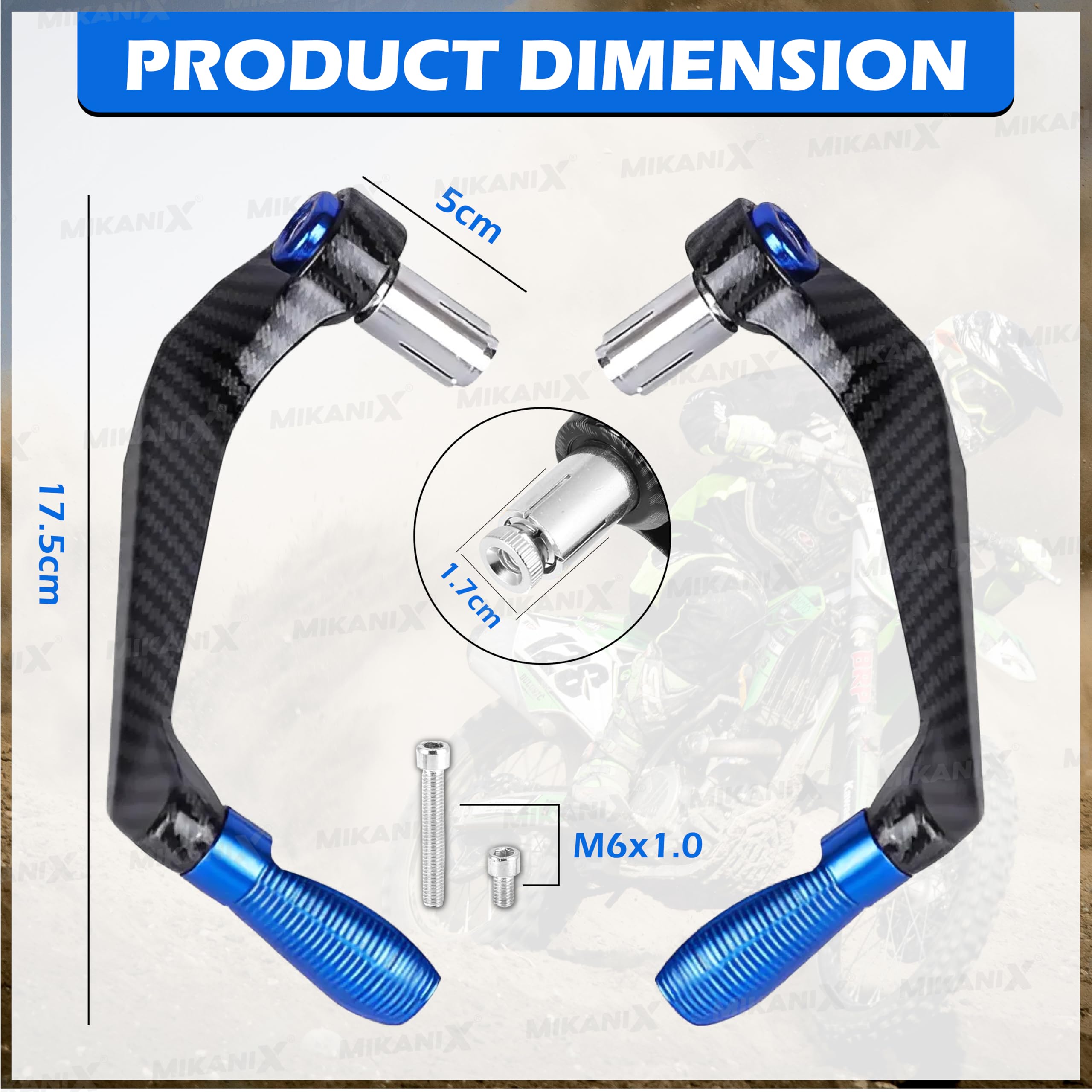 OBEROI'S TRADERS Carbon Finish CNC Aluminum Universal Motorcycle Lever Guard | Handle Bar End Brake Clutch Lever Protective Guards | Hand Guards for All Bikes