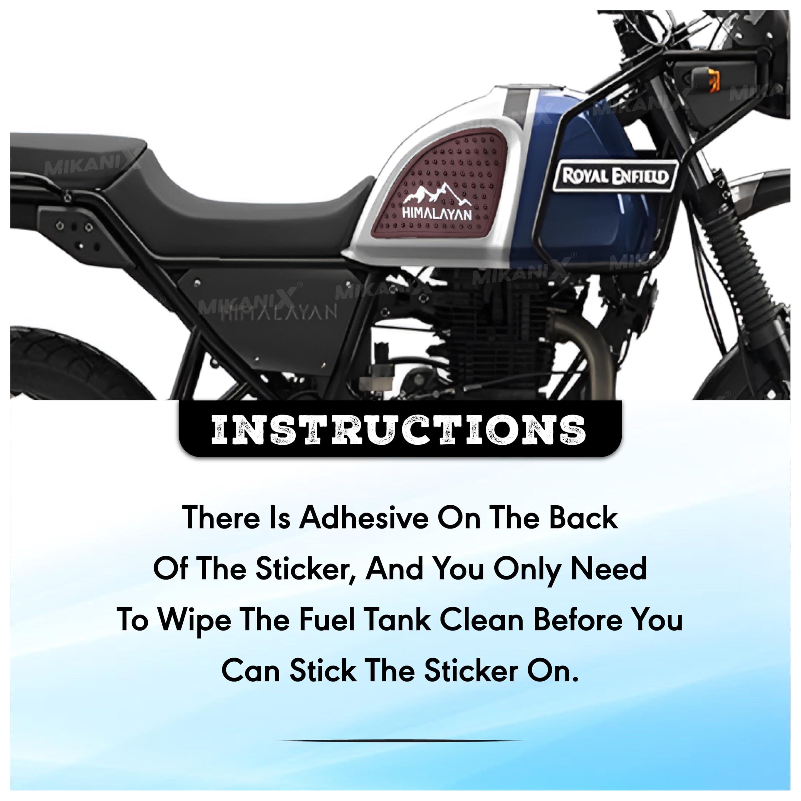 MIKANIX Anti Slip Silicone Tank Pad/Thai Pad Waterproof Sticker for Royal Enfield Himalayan