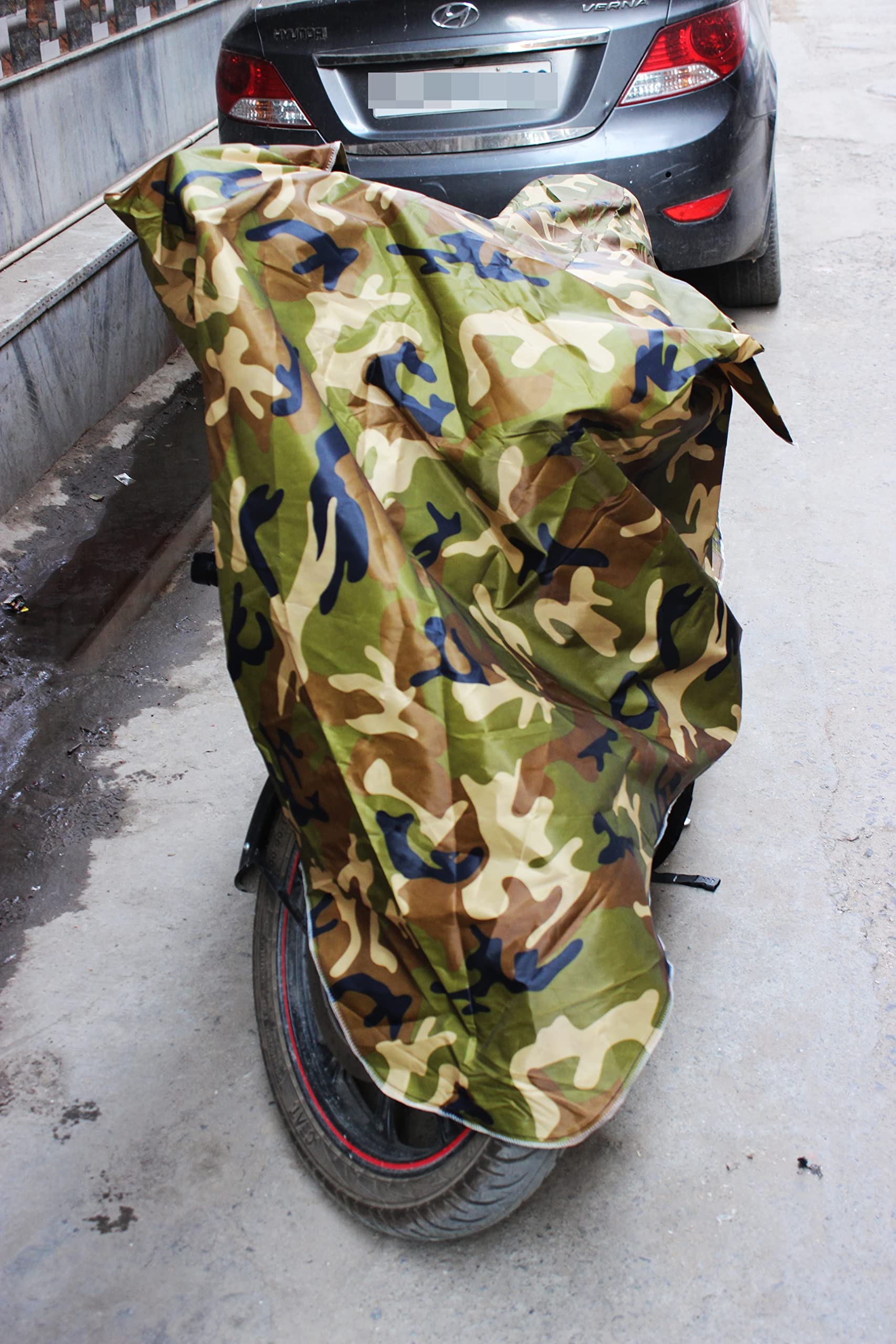 MIKANIX Waterproof & Dust Proof Two Wheeler Bike Body Cover with Mirror Pockets and Carry Bag Universal for All Bikes