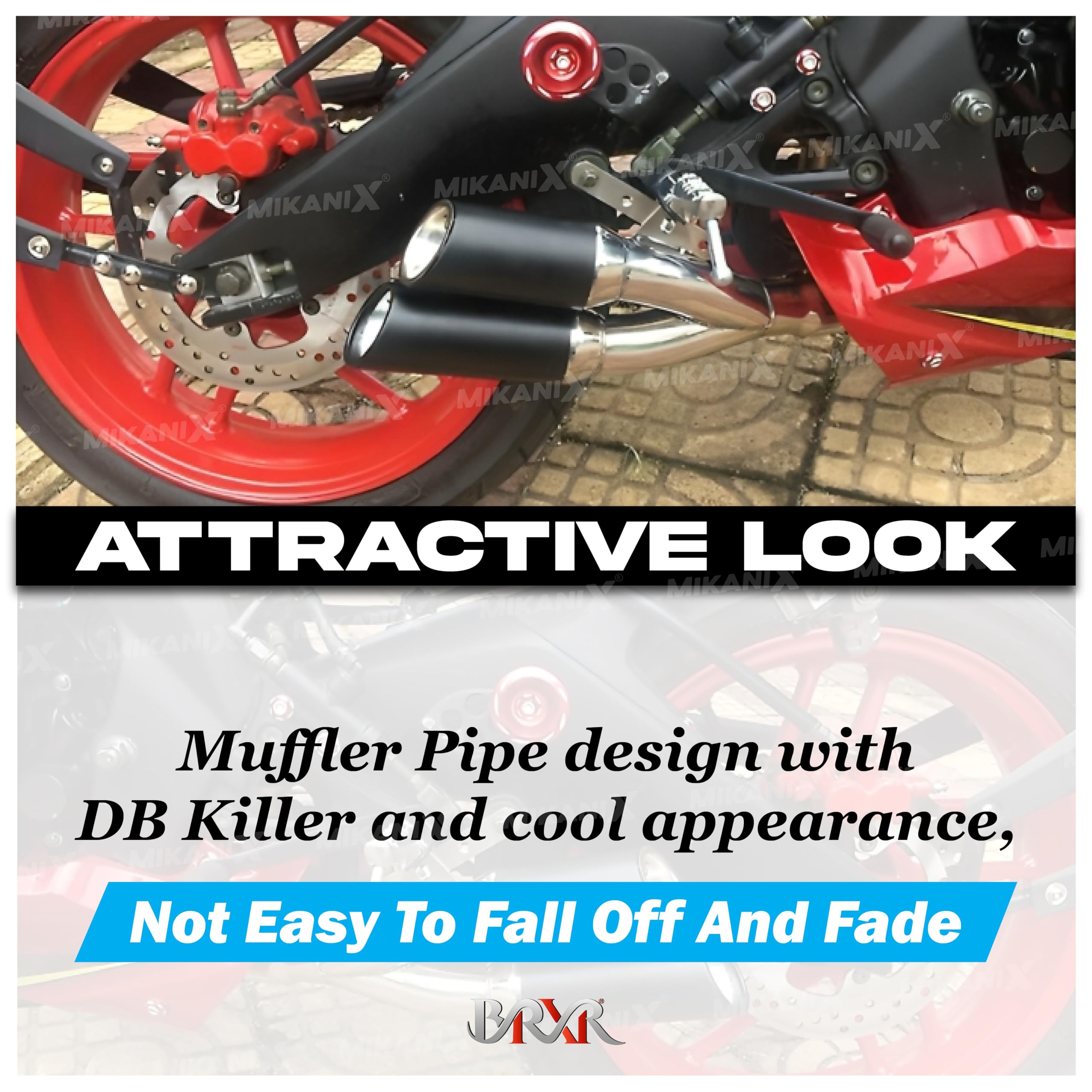 Mikanix Premium Akrapovic Universal Exhaust/Silencer Muffler Pipe for All Bikes/Motorcycle