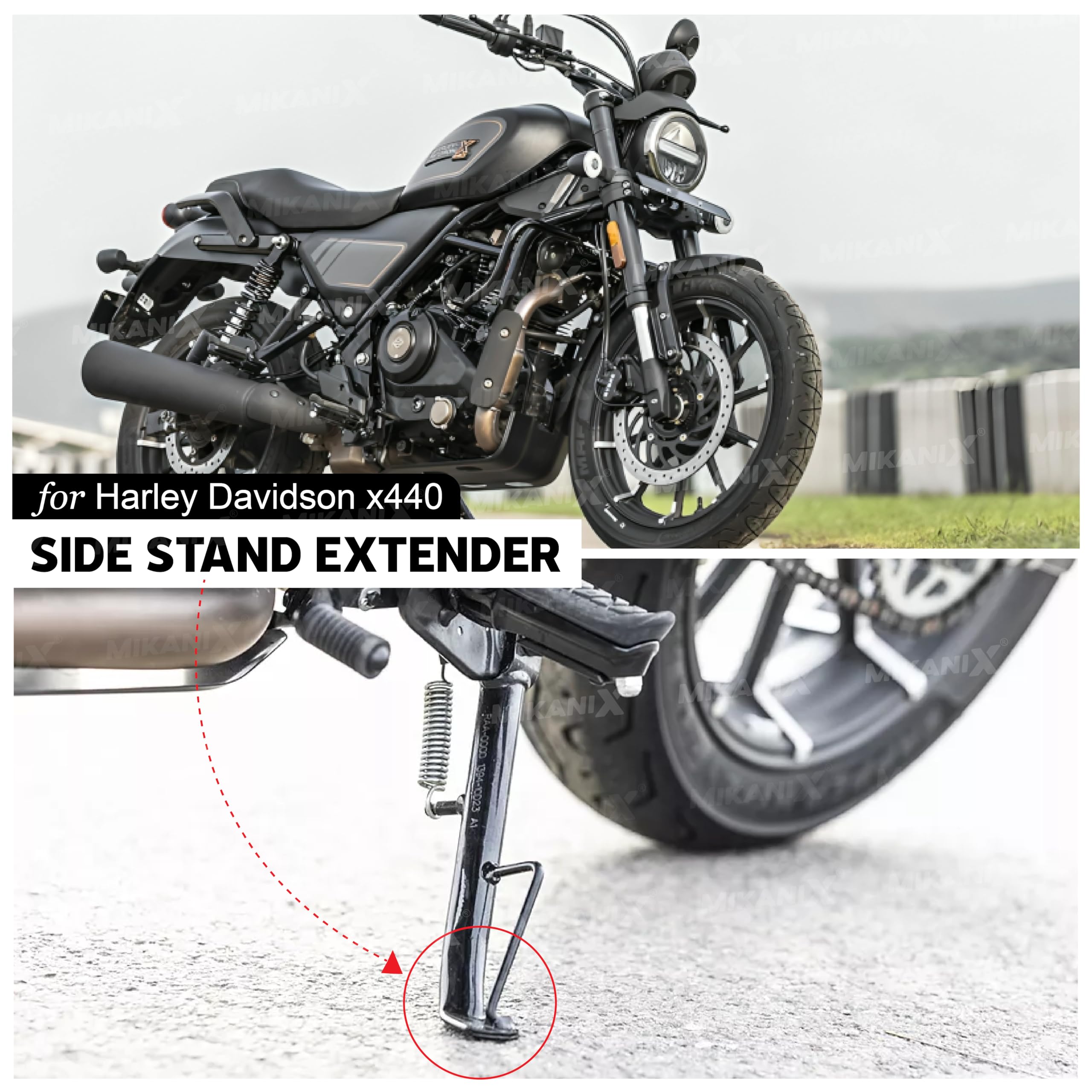 HD X440 Bike Stand Pad, Front Oil Reservoir Cap & Rear Oil Container Crash Guard Accessories Combo kit
