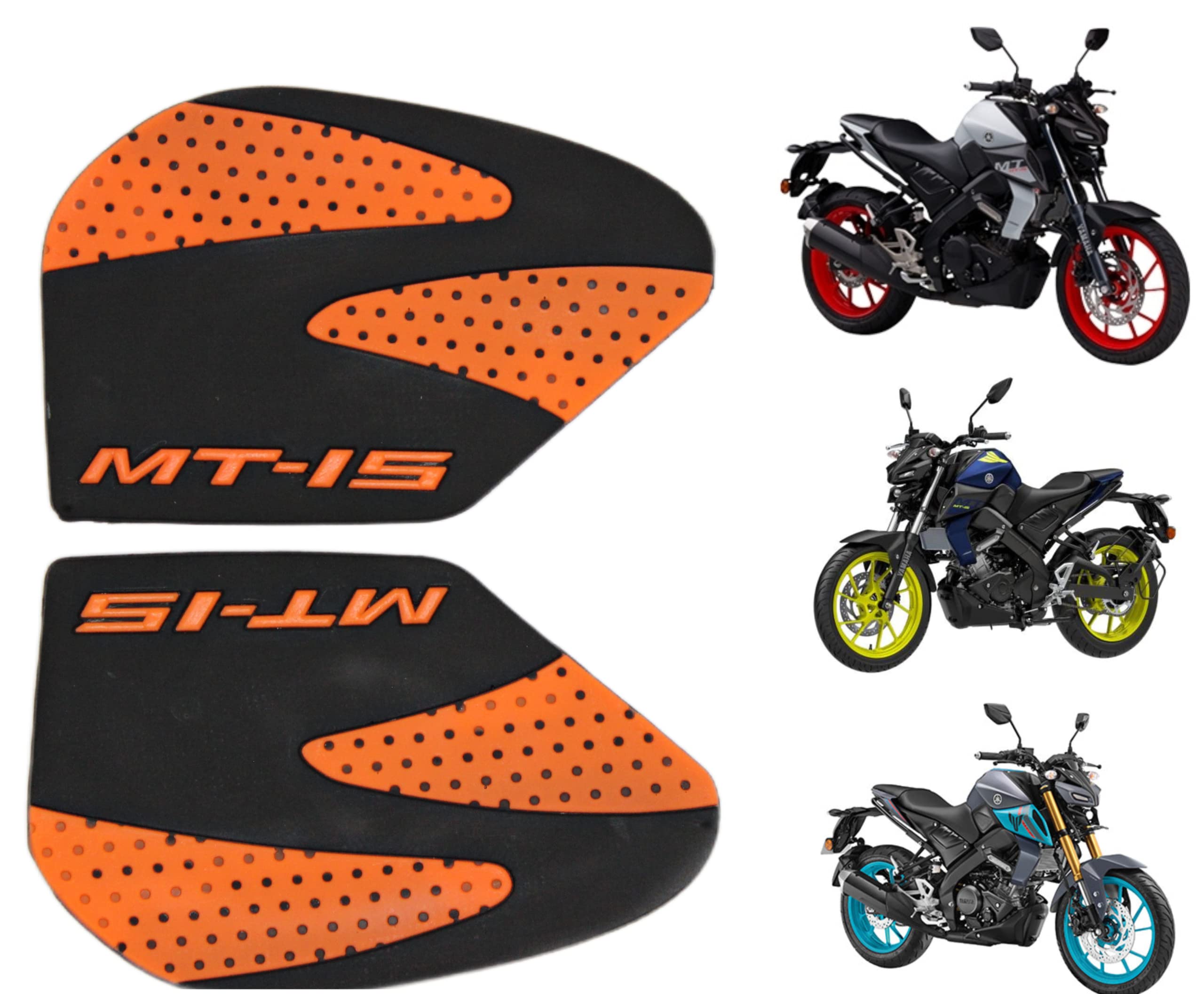 OBEROI'S TRADERS Anti Slip Silicone Tank Pad/Thai Pad Waterproof Sticker for Yamaha MT 15 Bike