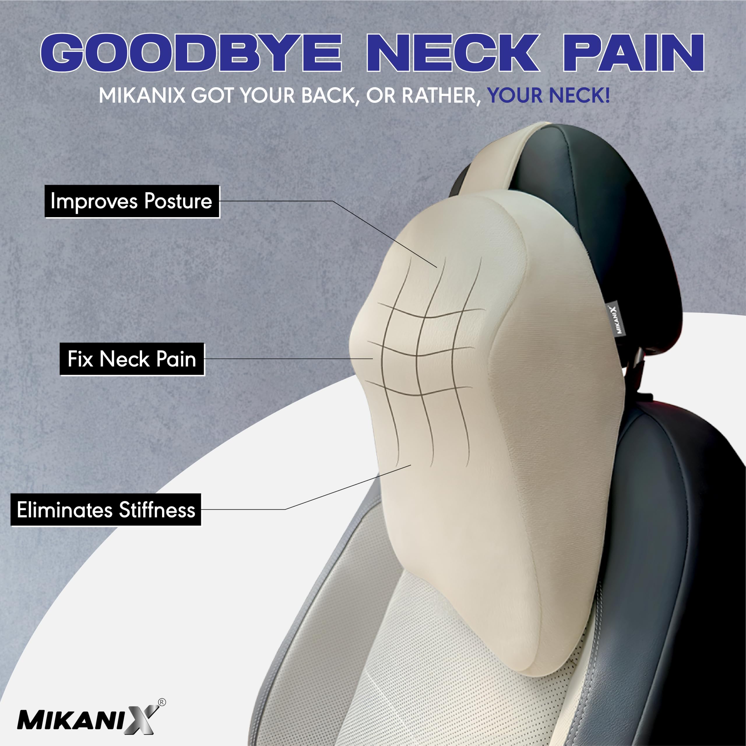 OBEROI'S TRADERS Car Neck Rest Pillow | Seat Cushion | 2 Years Warranty | Ultra Soft Memory Foam for Neck and Cervical Support to Relief Neck Pain & Reduced Tension (Velvet Beige (Pack of 2))