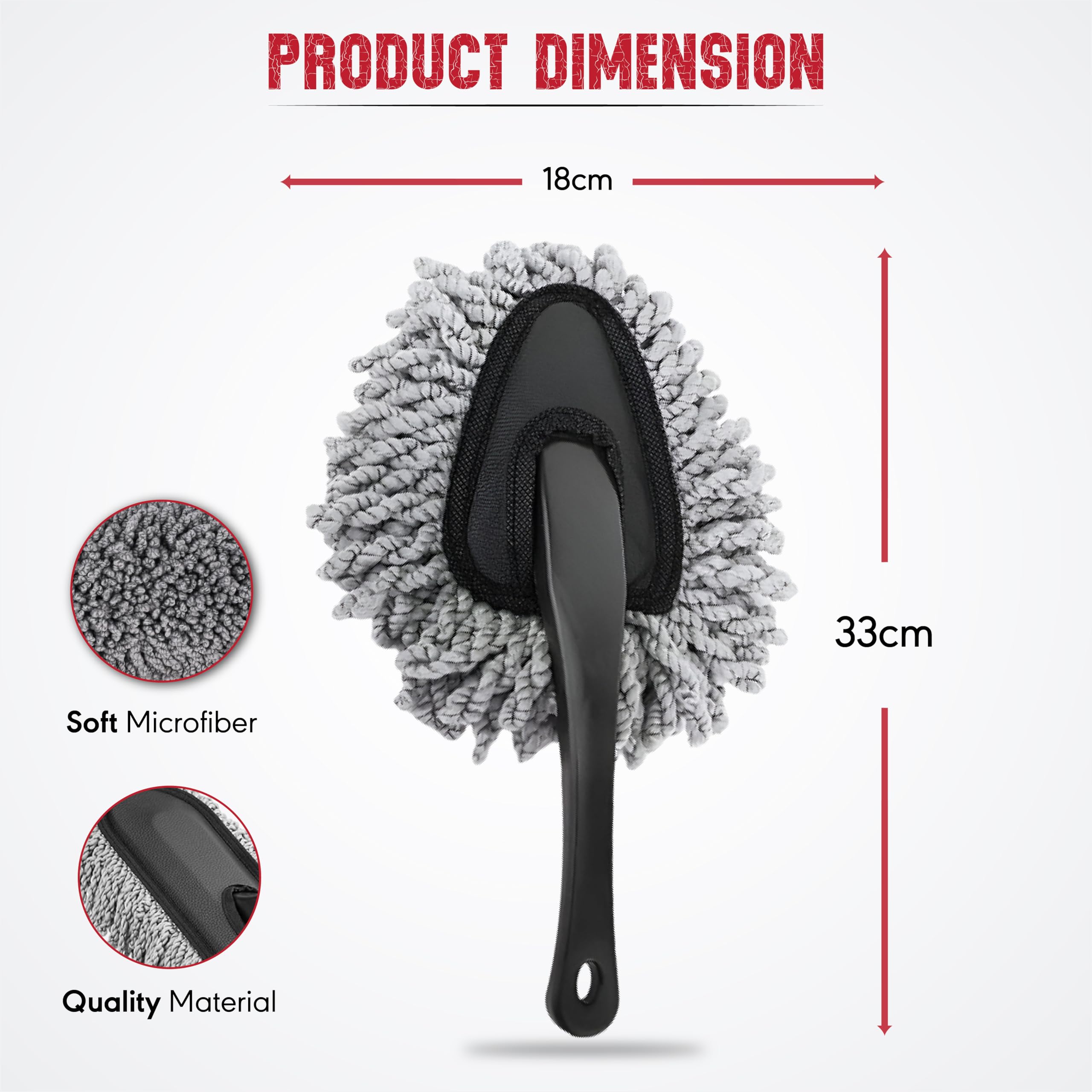 OBEROI'S TRADERS Car Duster Cleaning Brush with Removable Microfiber Mop Head & Long Handle | Scratch-Free, Lint-Free, Washable | Ideal for Car, Bike, SUV Cleaning