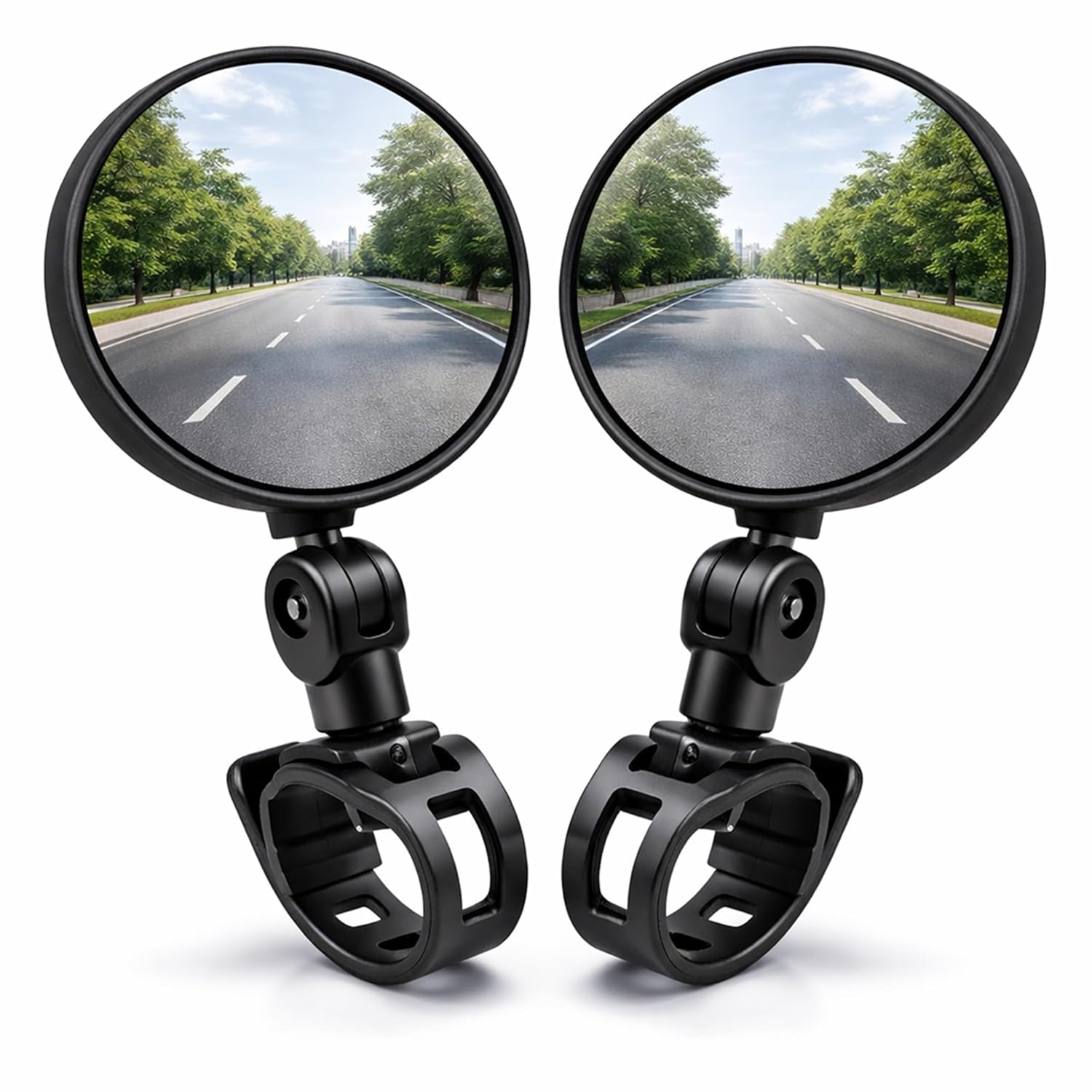MIKANIX Bicycle Wide Angle Rear View Mirror | 360° Adjustable & Rotatable Design Convex Lens Mirror Universal For Cycle & Bike