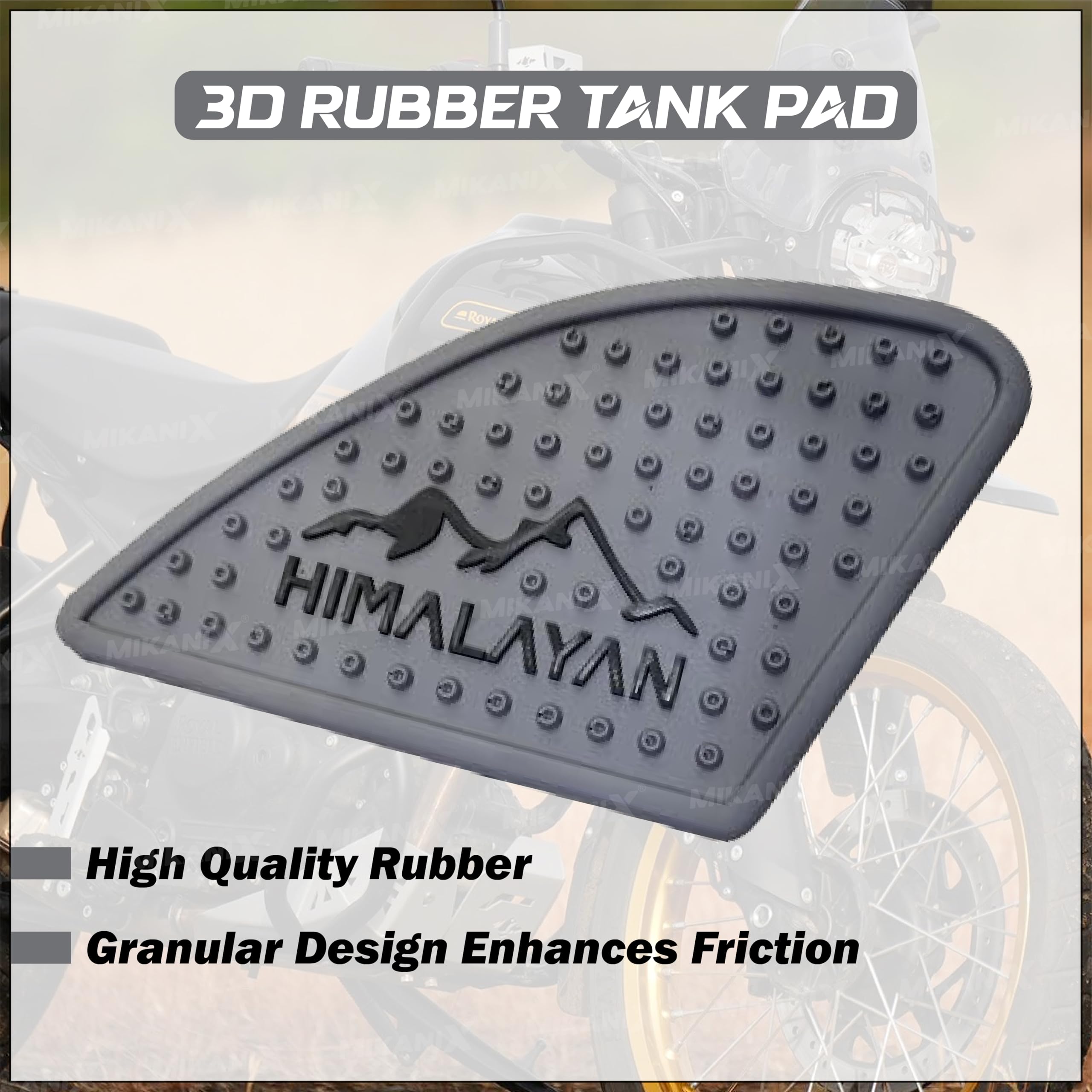 MIKANIX Anti Slip Silicone Tank Pad/Thai Pad Waterproof Sticker for Royal Enfield Himalayan